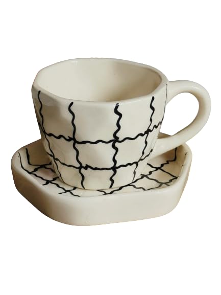 Striped cup with saucer