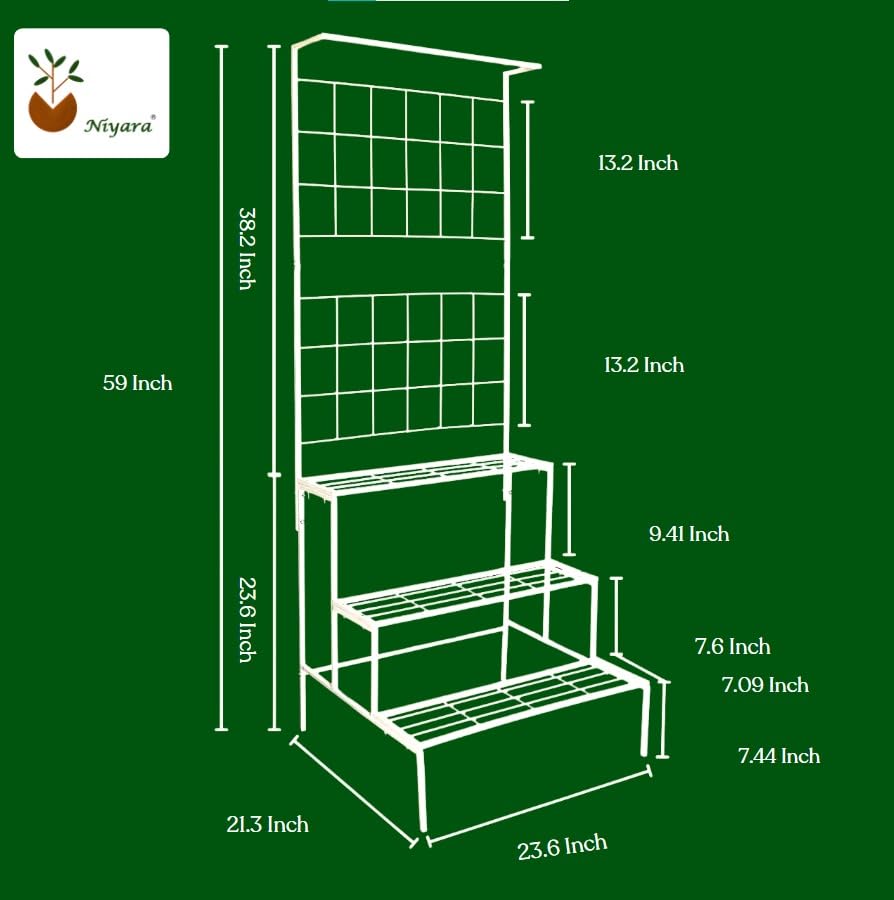 4 Tier White Metal Planter Stand