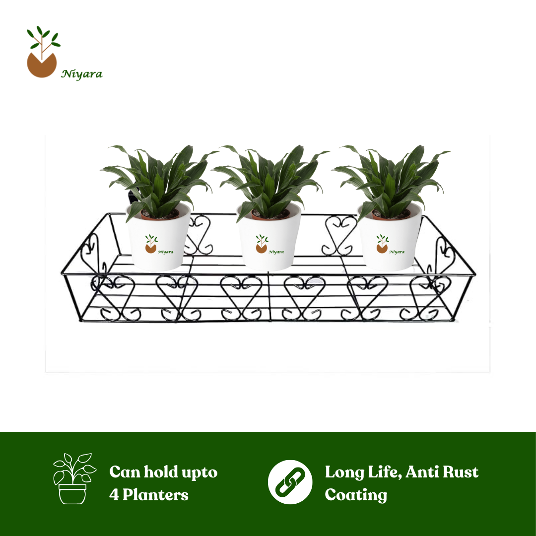Flower Pot Stand for Railing Planters( Rectangle Shape Set of 2)