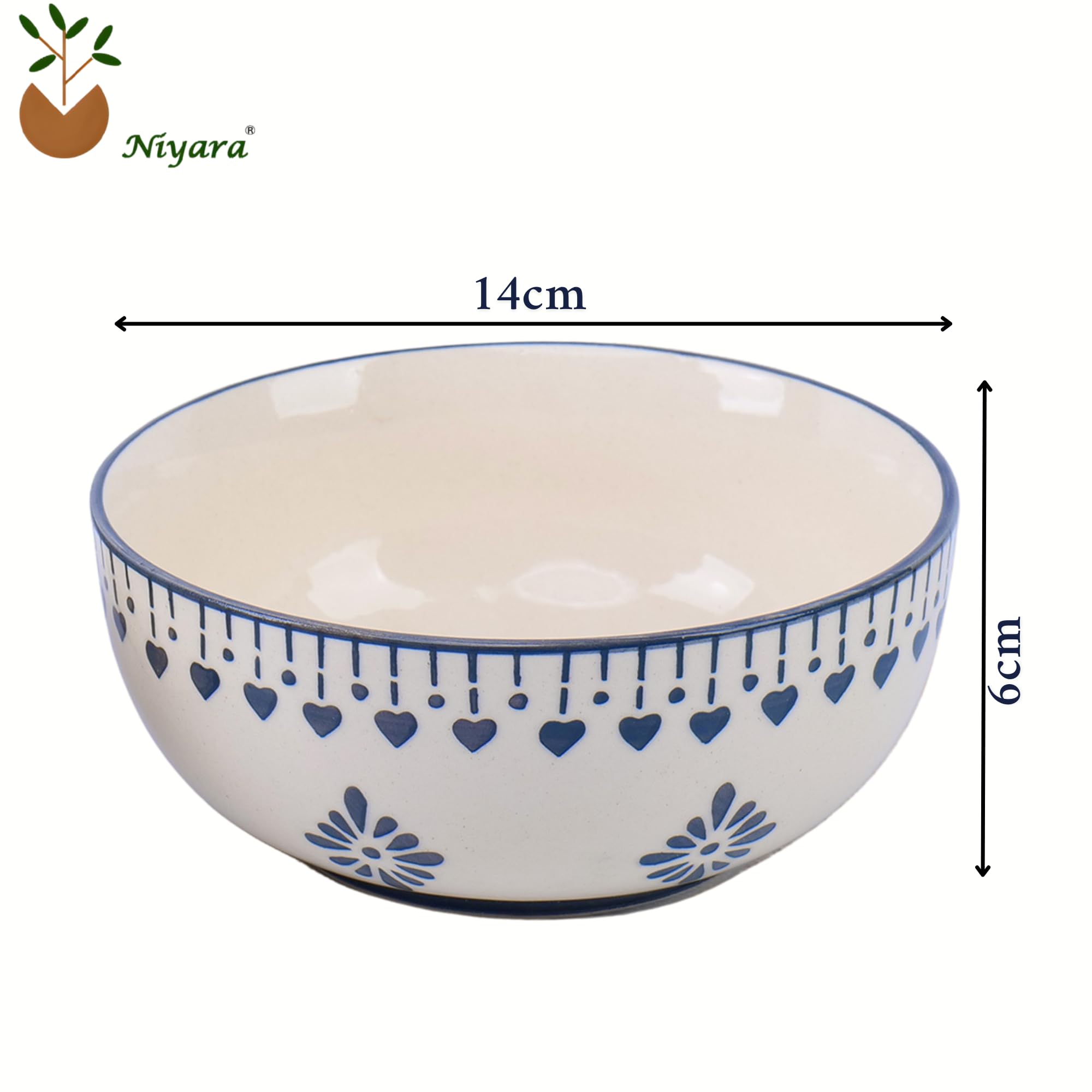 Handmade Ceramic Bowls Grey jhalar Set of 2