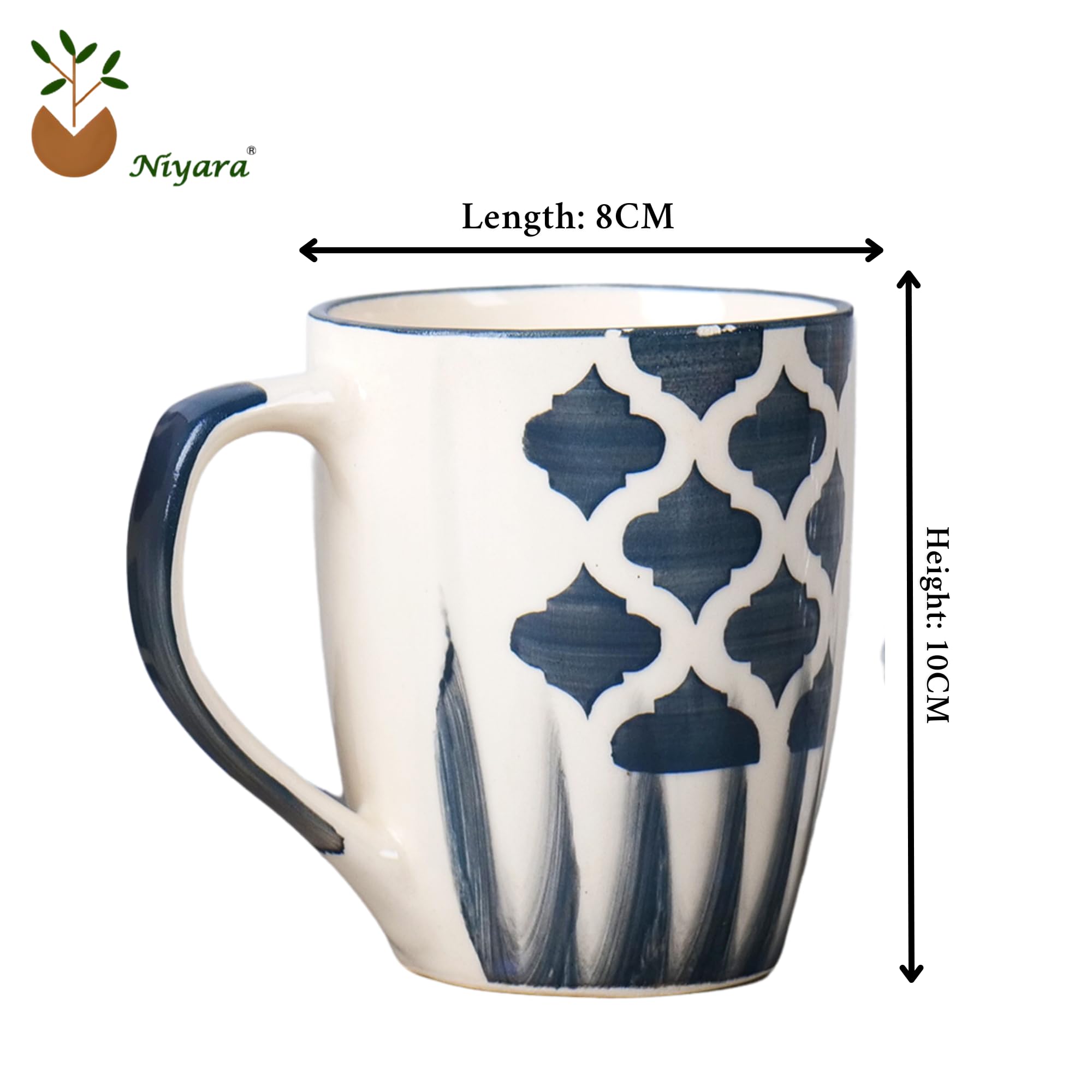 Grey Moroccan Mug Set of 2