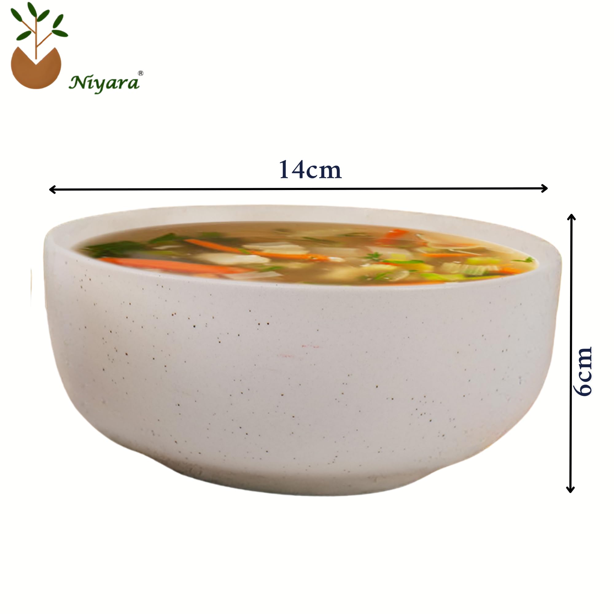 Handmade Ceramic Bowls Glossy White Set of 2