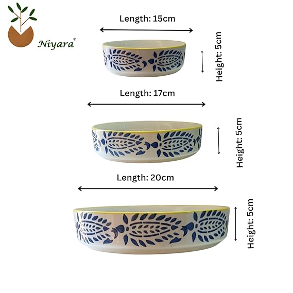 Leaf Print Bowls Set of 3