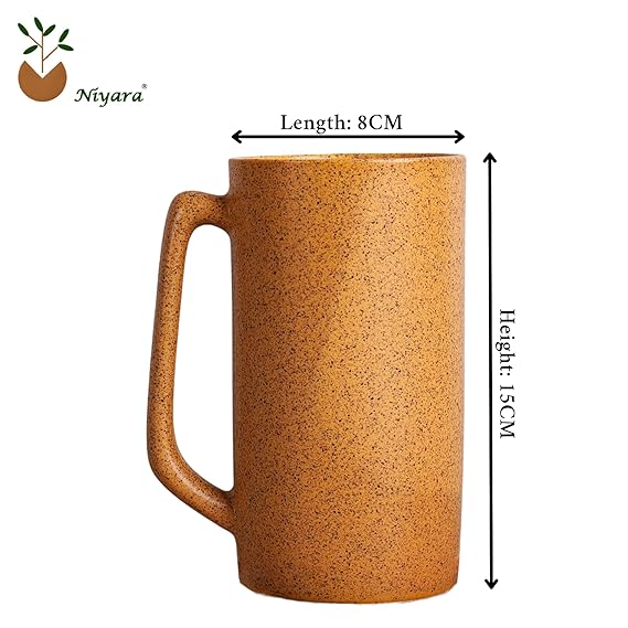 Light brown beer mug set of 2