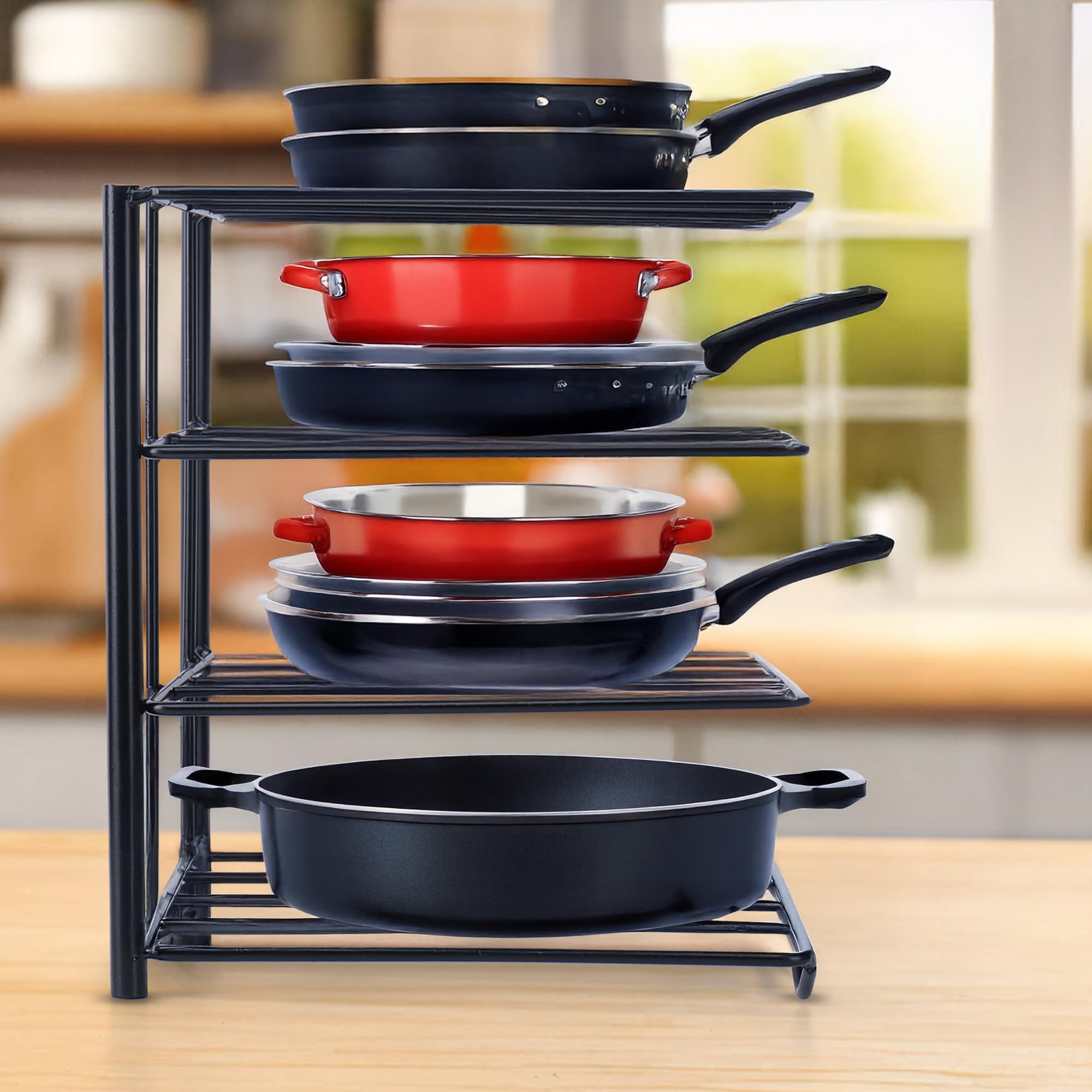 Metal Tawa Stand Heavy Duty Pan Organizer Rack