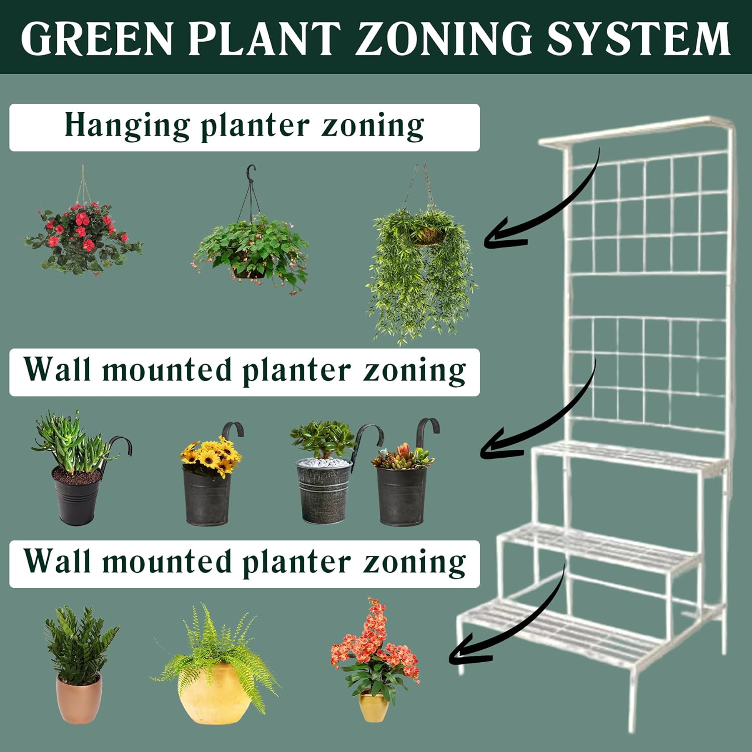 4 Tier White Metal Planter Stand