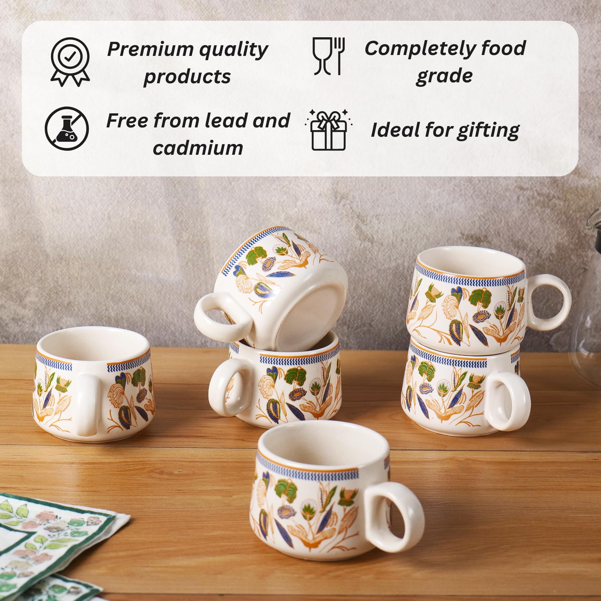 Forest bloom cup set of 6