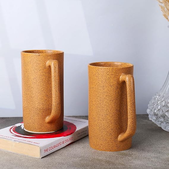 Light brown beer mug set of 2