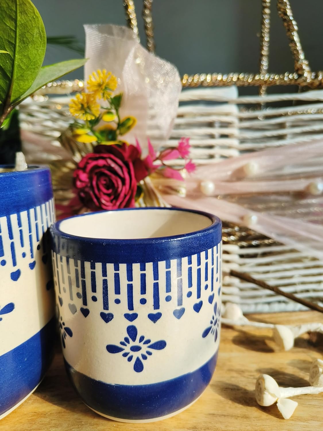 Blue Chivarly pot set of 2