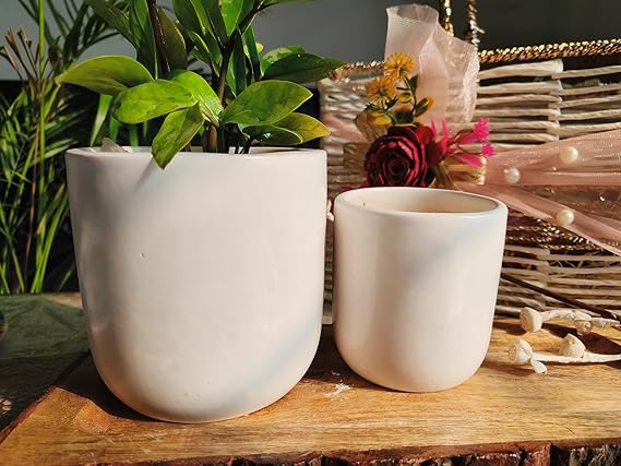Snow White Balti shape pot set of 2