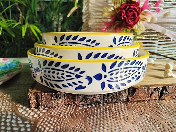 Leaf Print Bowls Set of 3