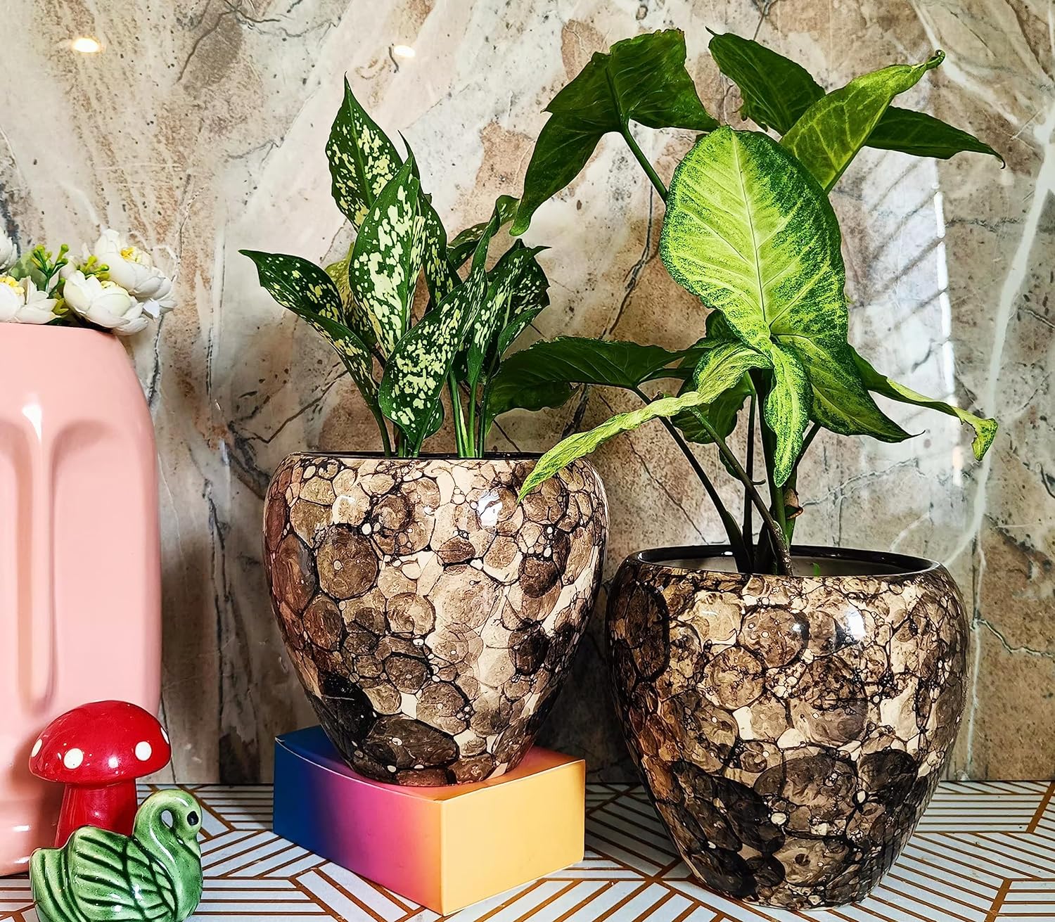Glossy Look Planters Pot Set of 2