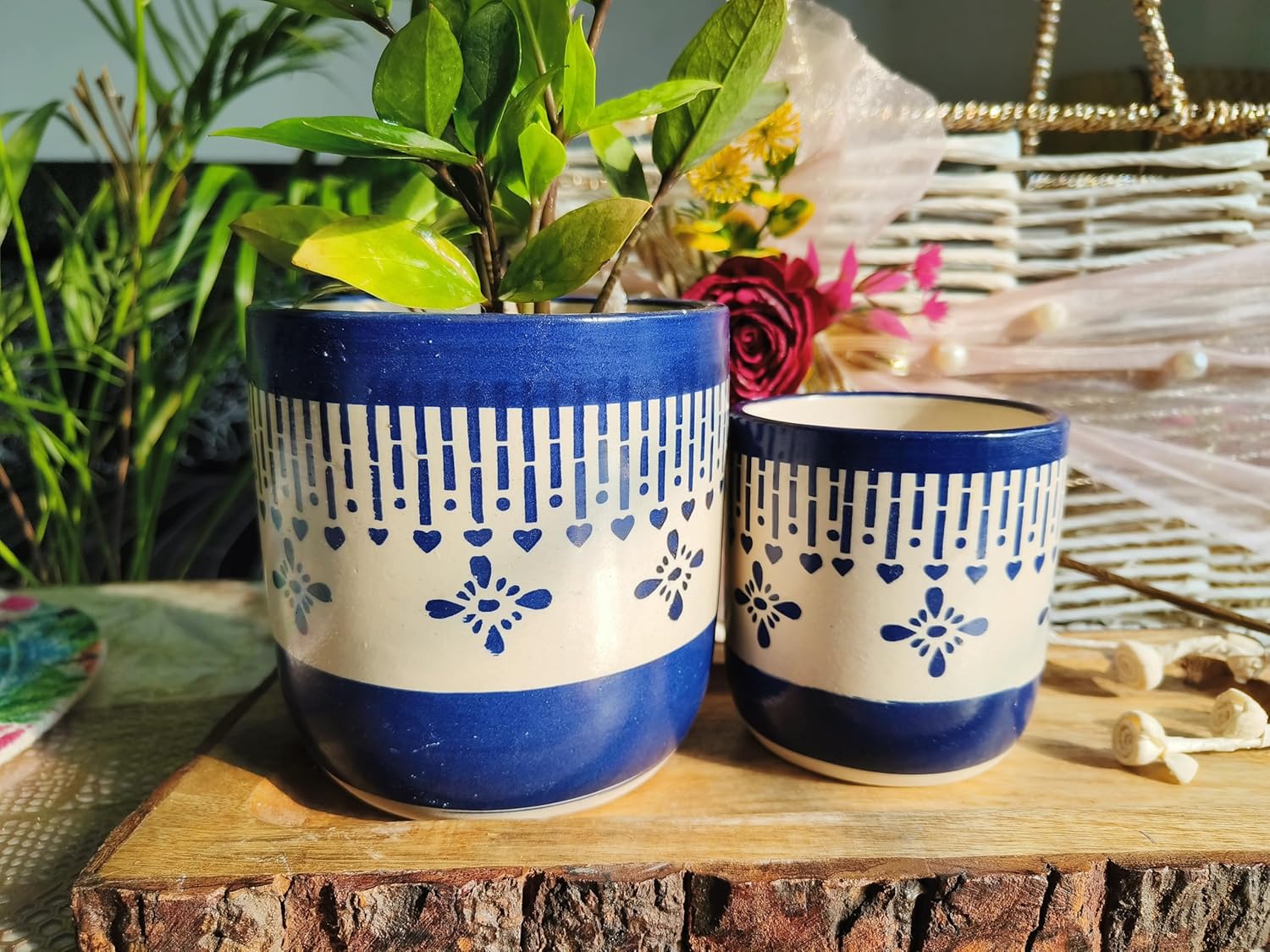 Blue Chivarly pot set of 2
