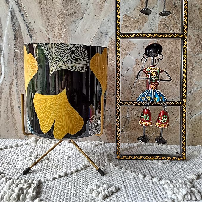 Leaf Print Metal Long Table top