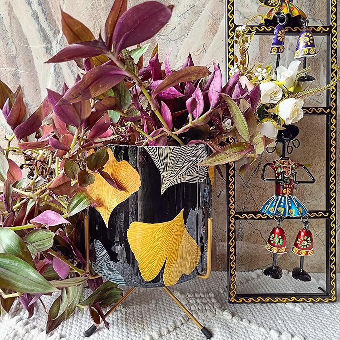 Leaf Print Metal Long Table top