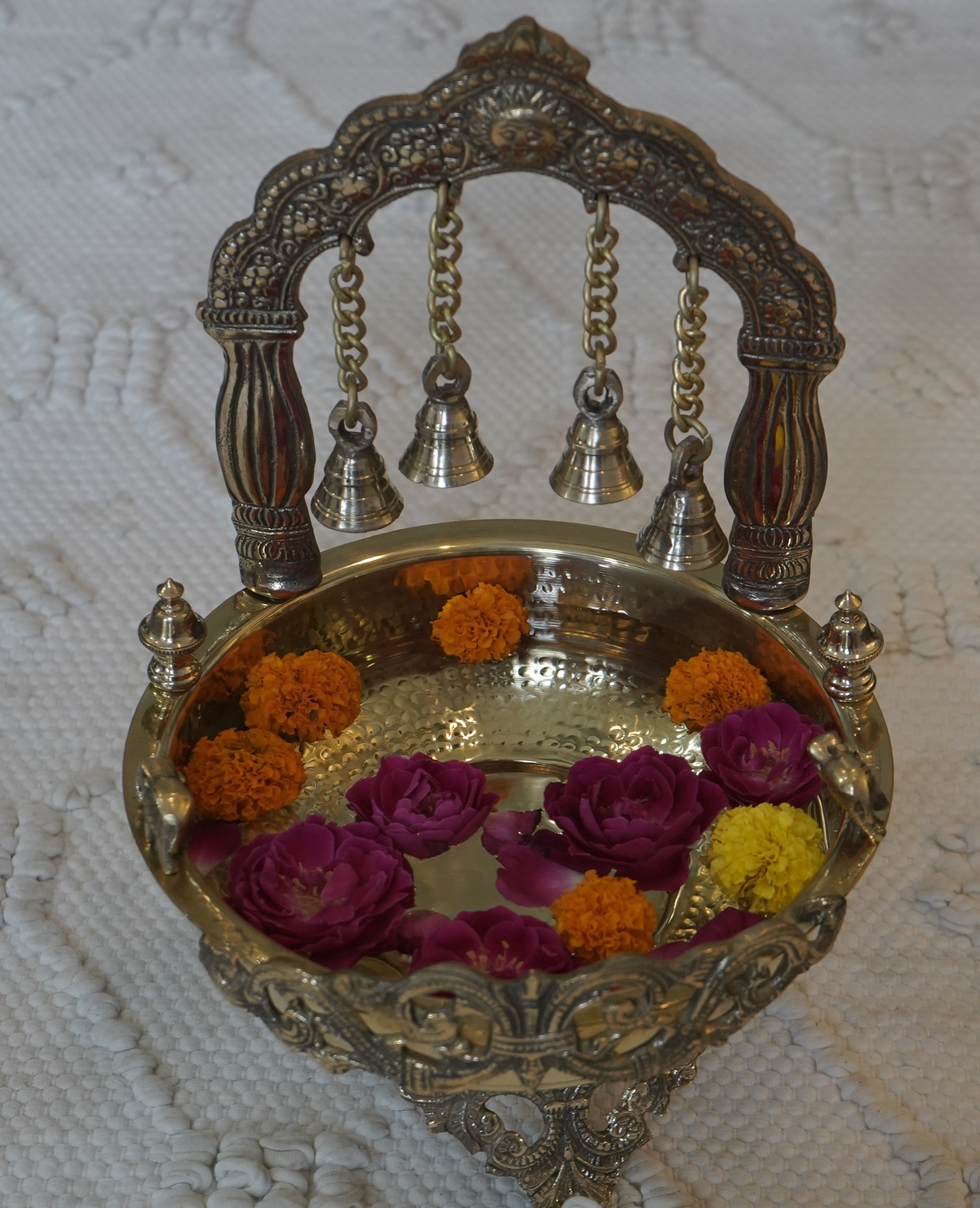 Designer Brass Urli with Bell