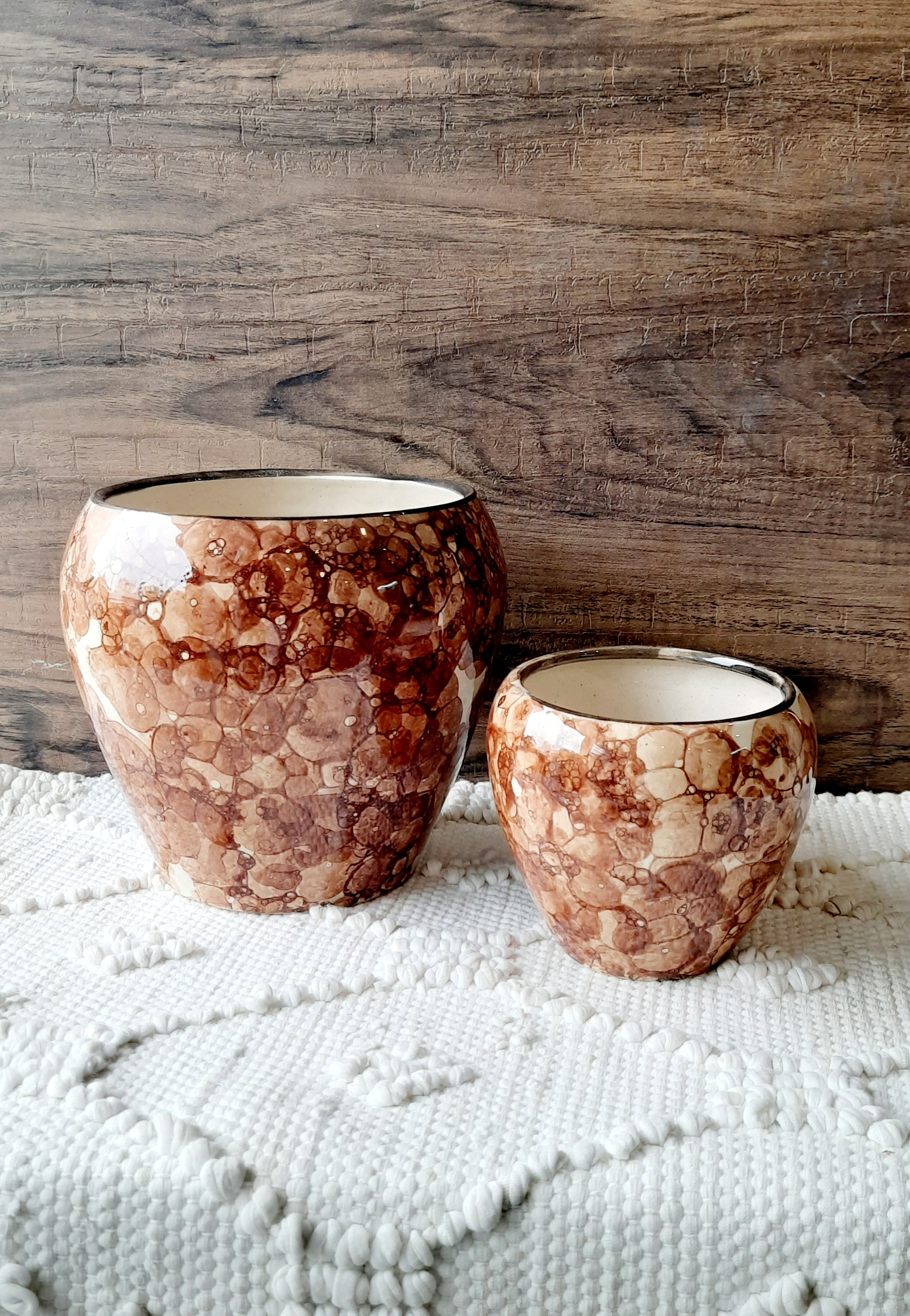 Glossy Brown Combo Pot