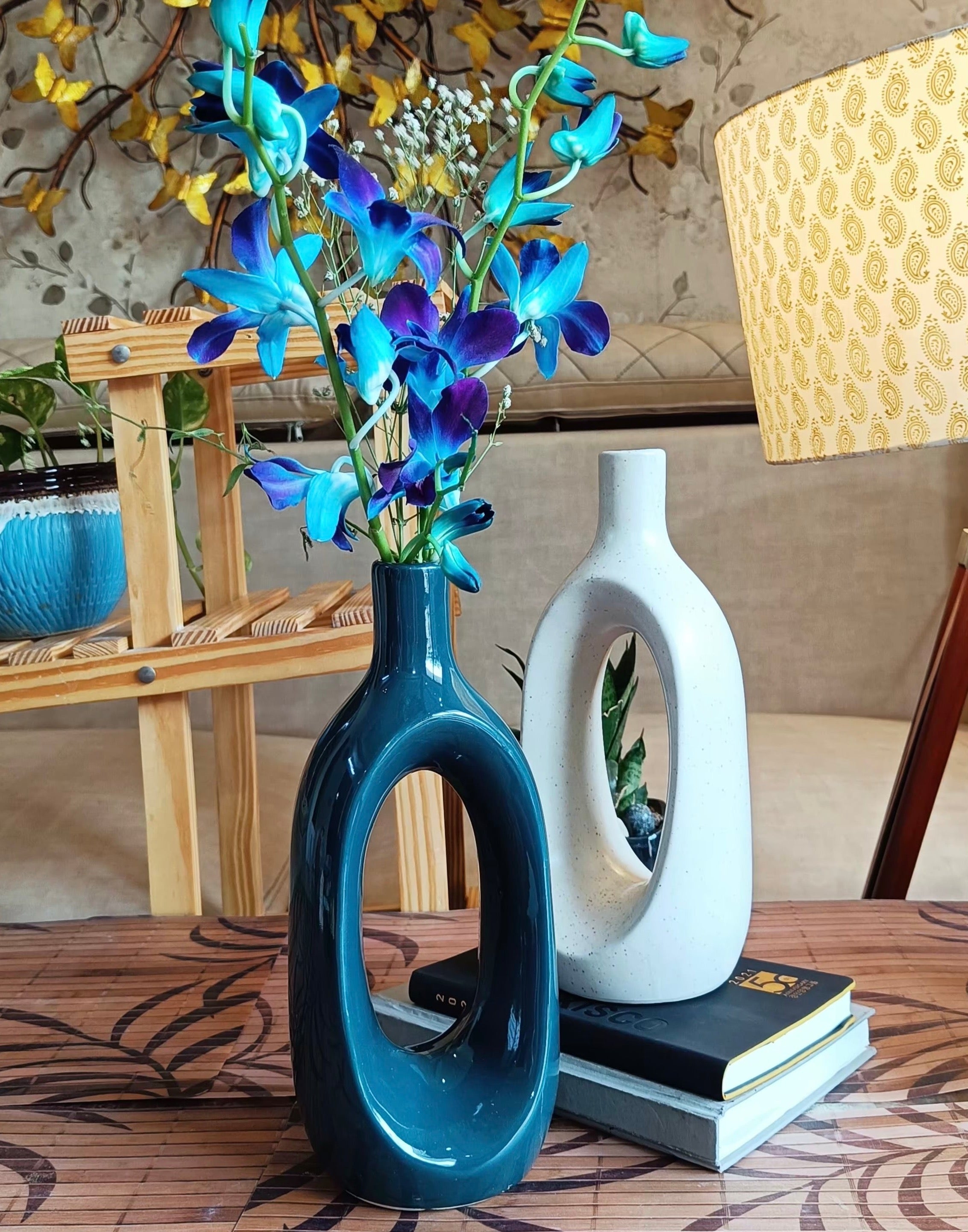 Ceramic Sculpture Vase Set of 2