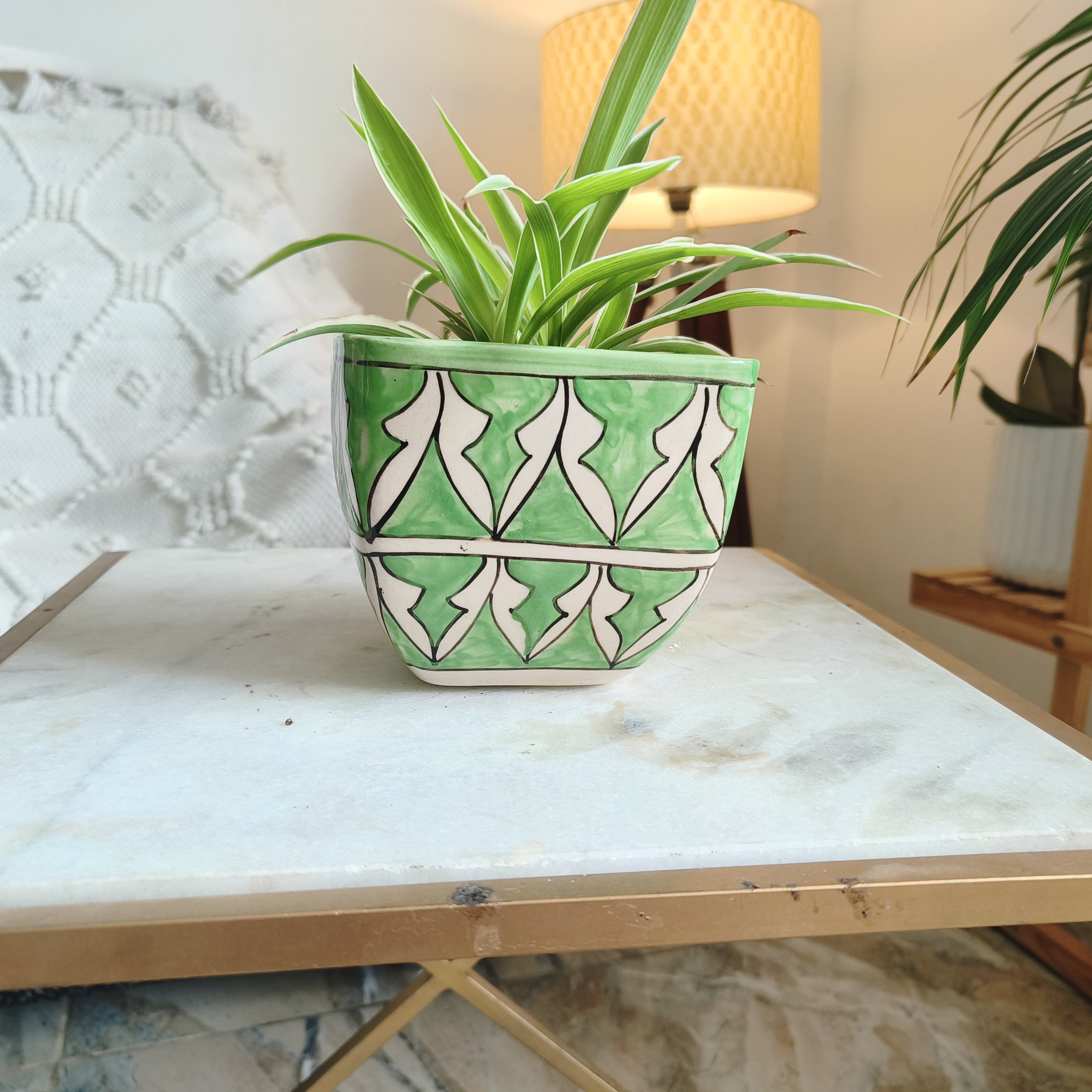 Green Ceramic pot planter size 4.5 inch