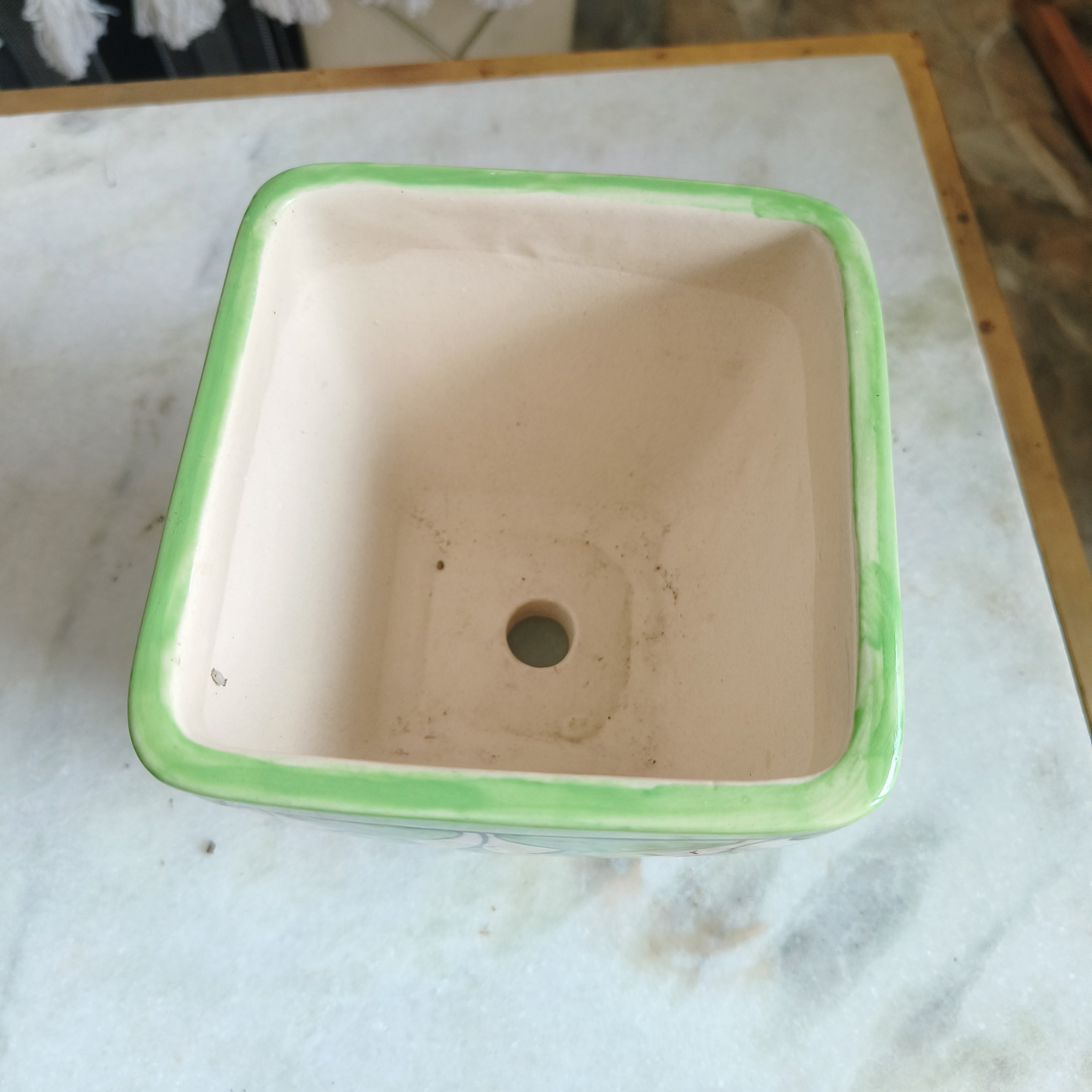 Green Ceramic pot planter size 4.5 inch