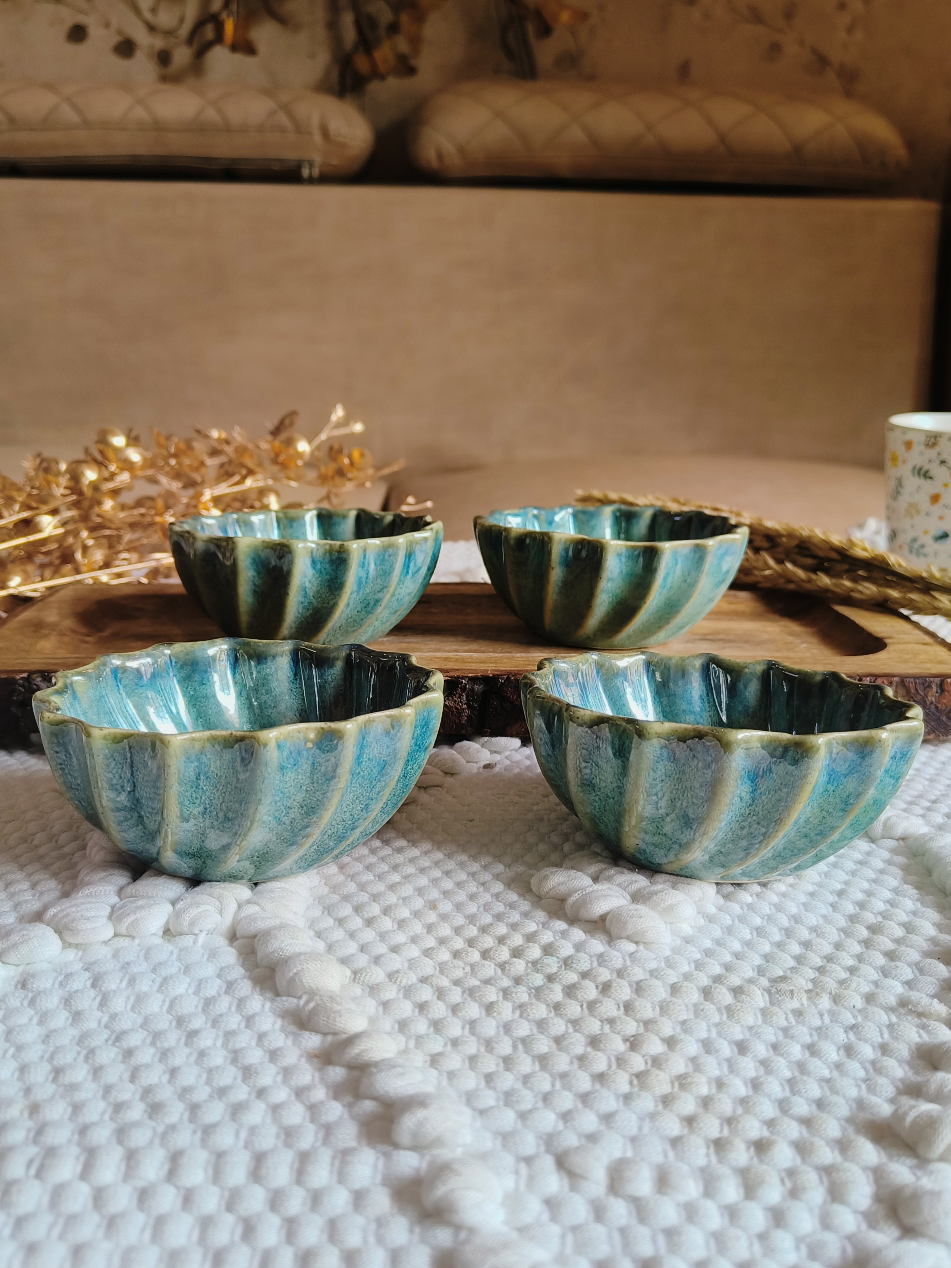 NIYARA GREEN OCEANIC BOWL SMALL SET 4
