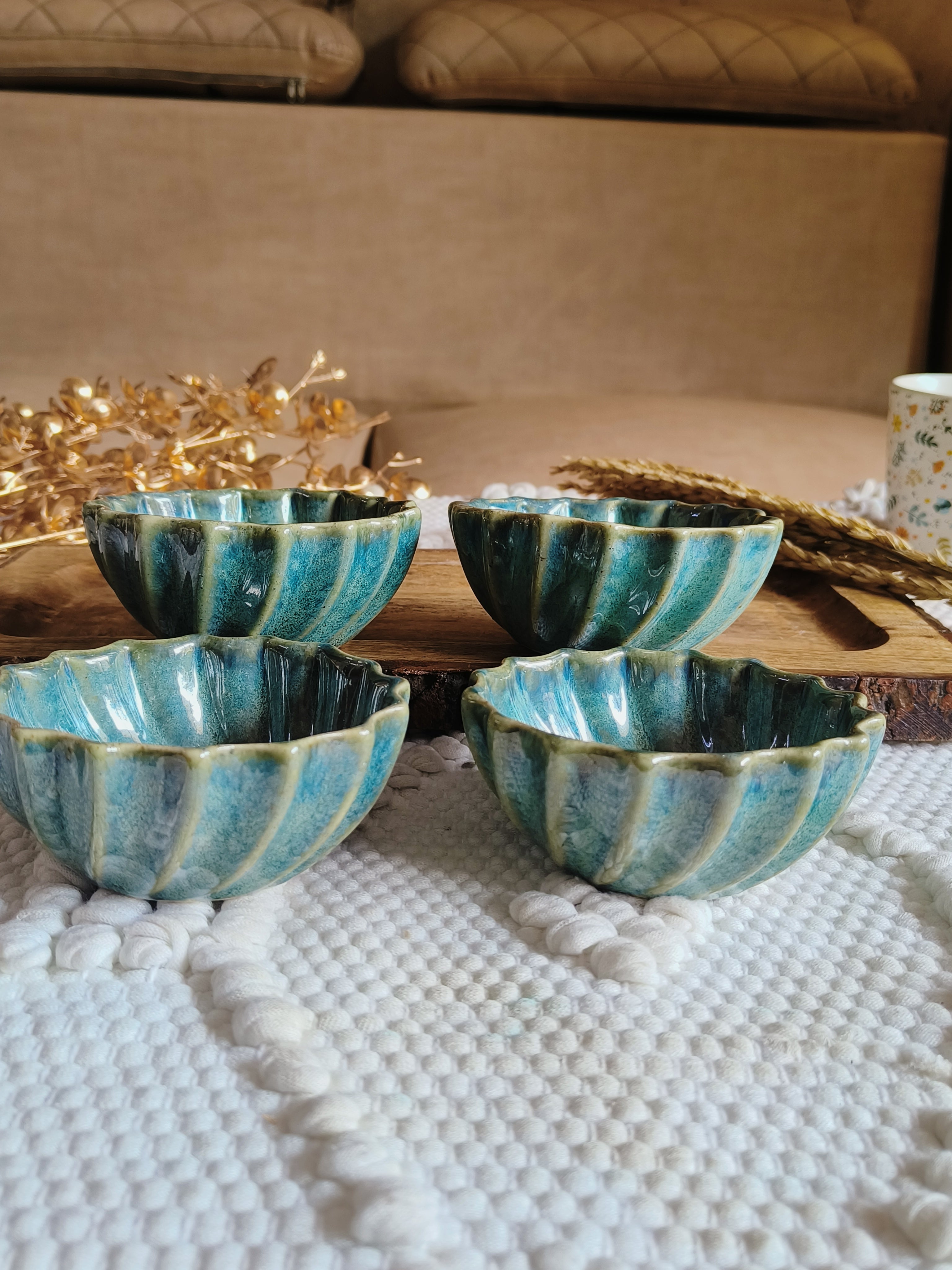 NIYARA GREEN OCEANIC BOWL SMALL SET 4