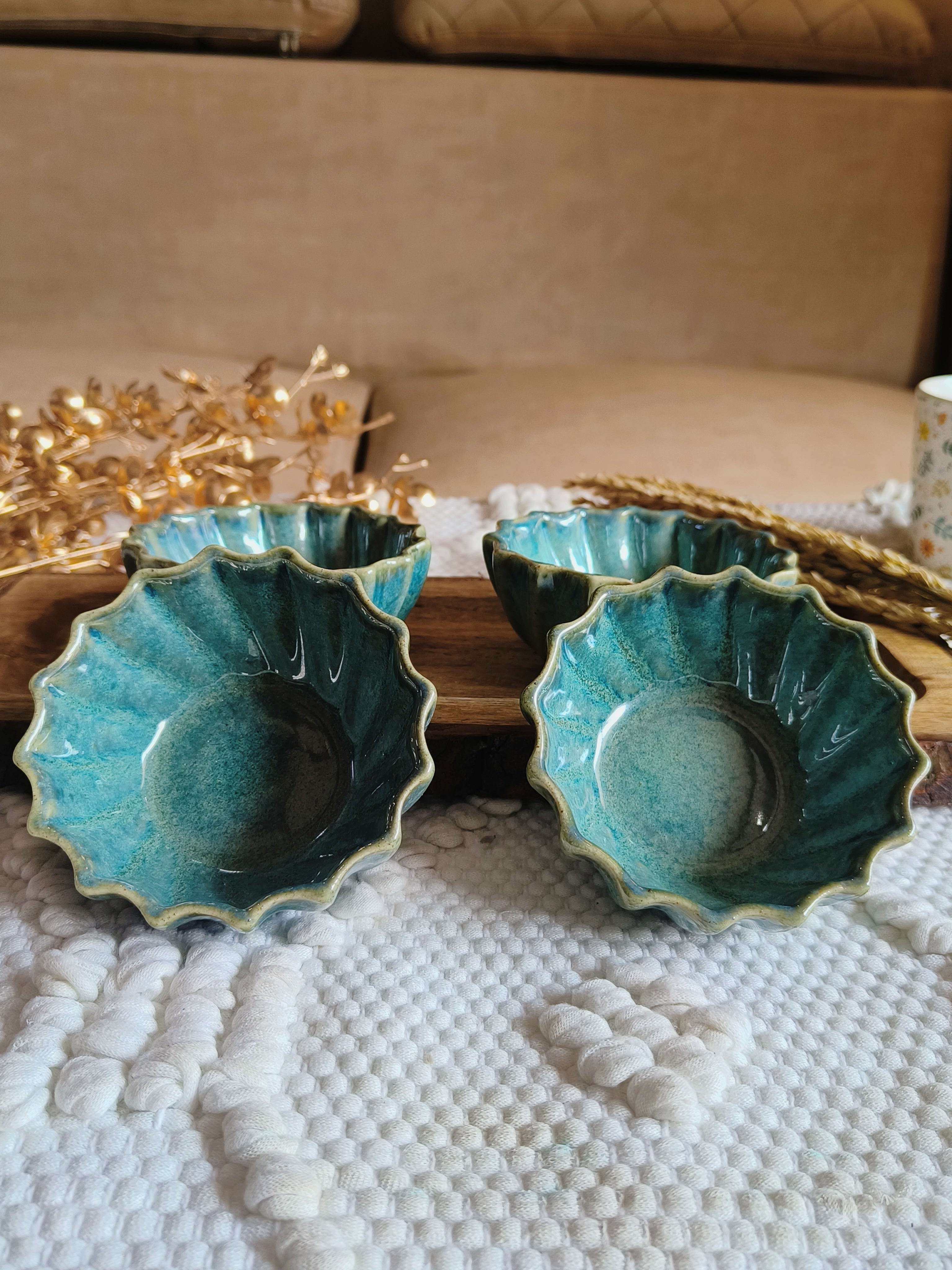 NIYARA GREEN OCEANIC BOWL SMALL SET 4