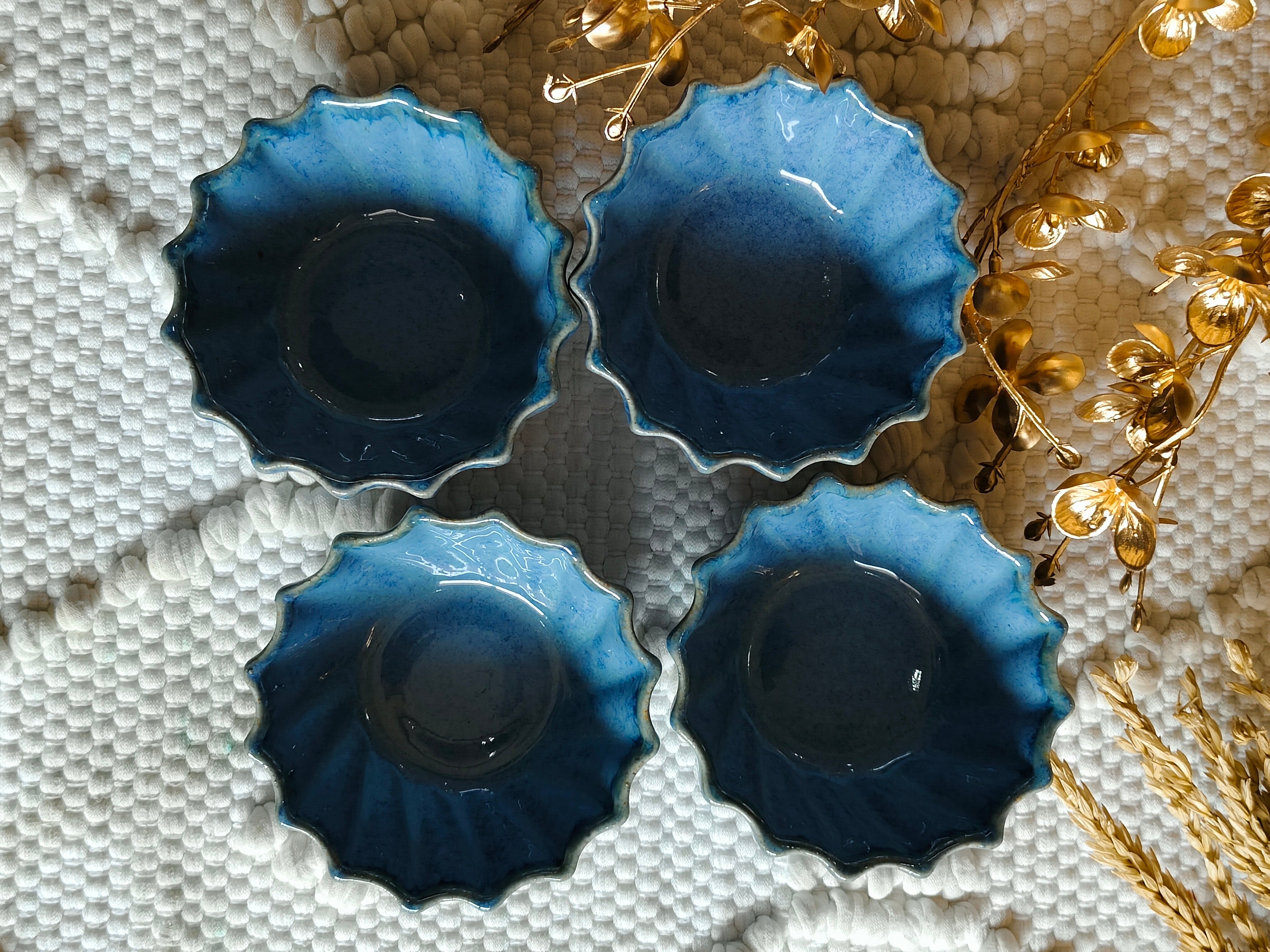 Niyara blue oceanic small bowls set 4