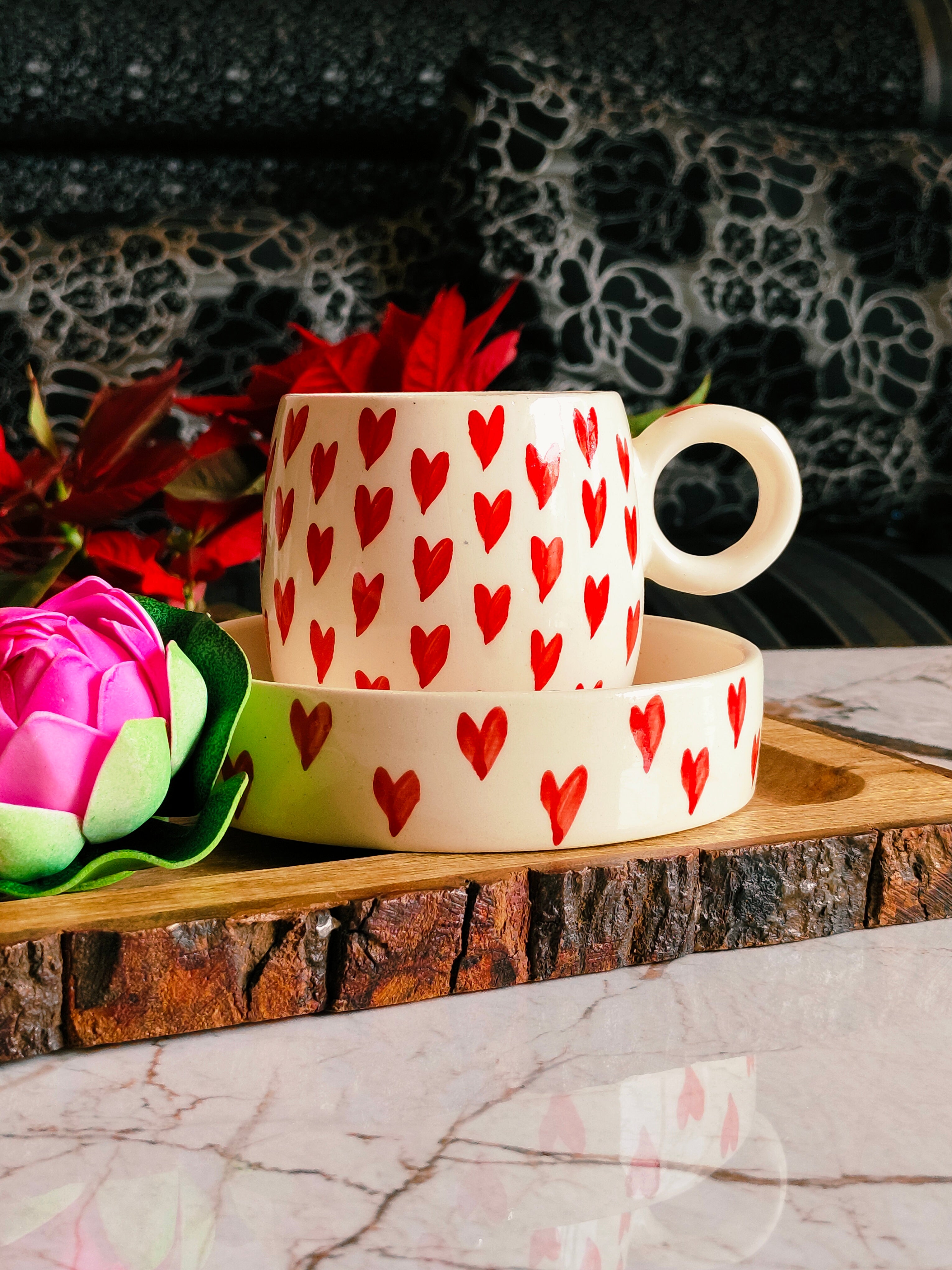 Valentine mug with saucer