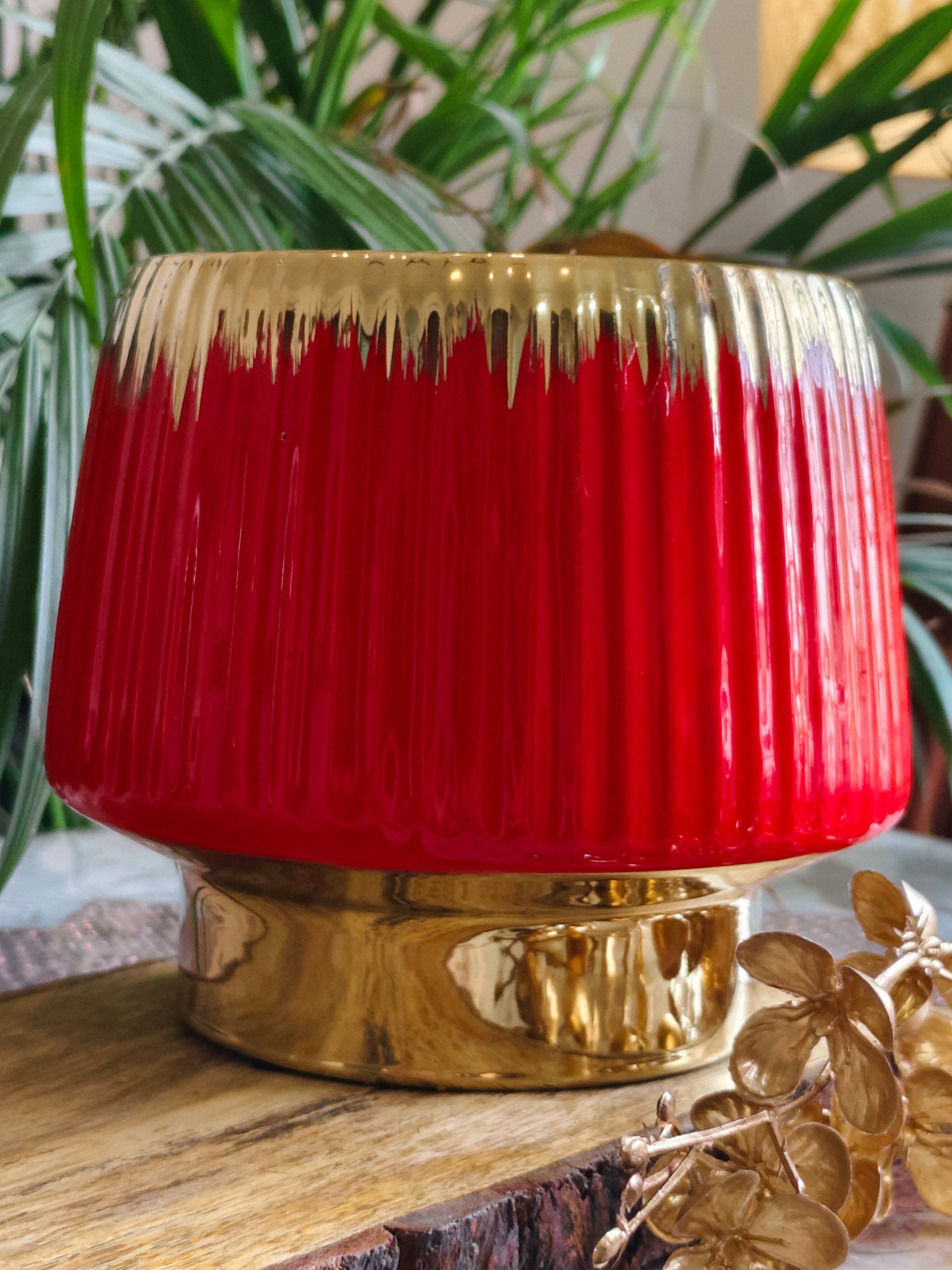 Luxe Red Design Ceramic Pots Size 6.5 inches