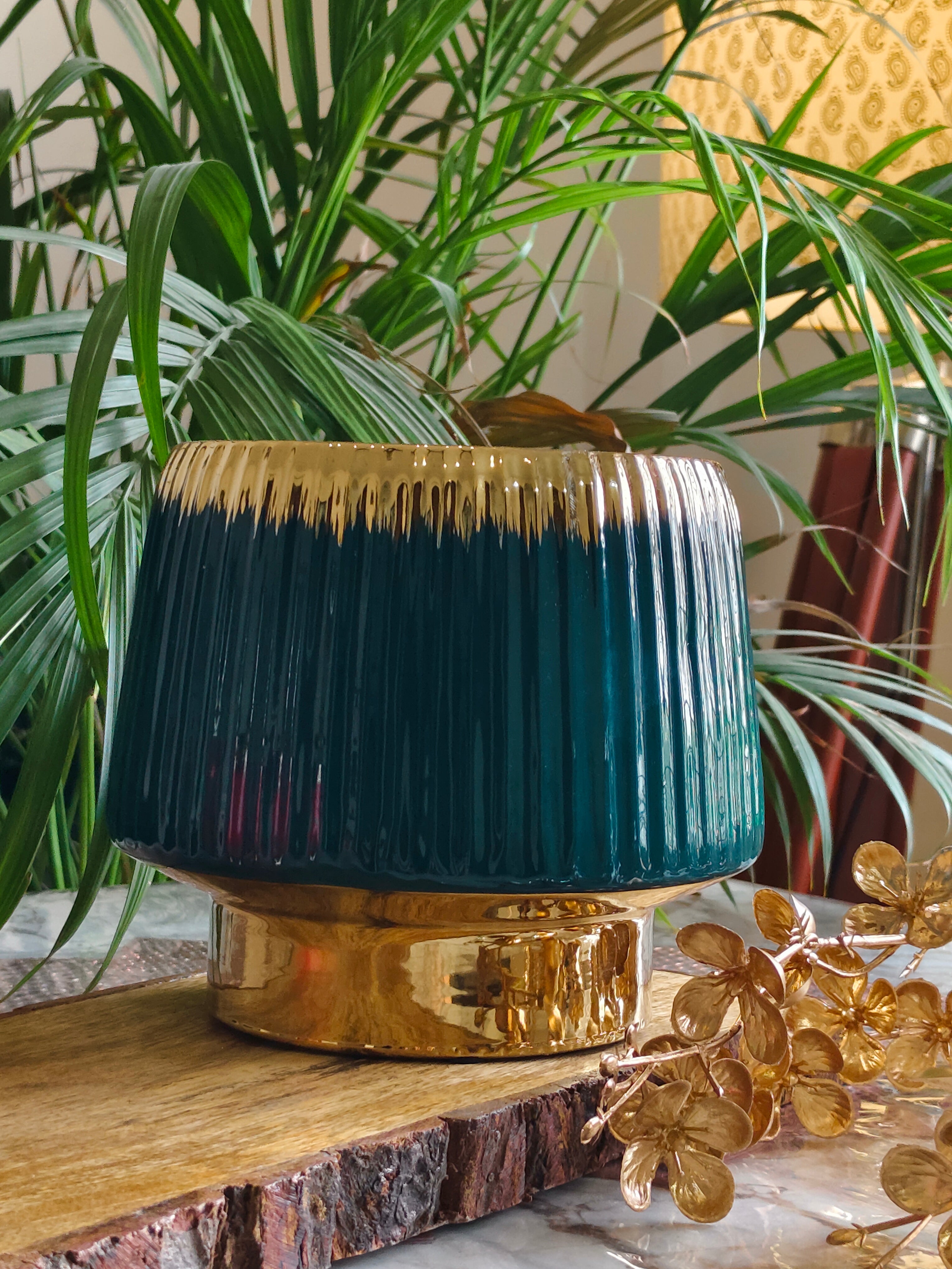 Luxe Teal Design Ceramic Pots Size 6.5 inch