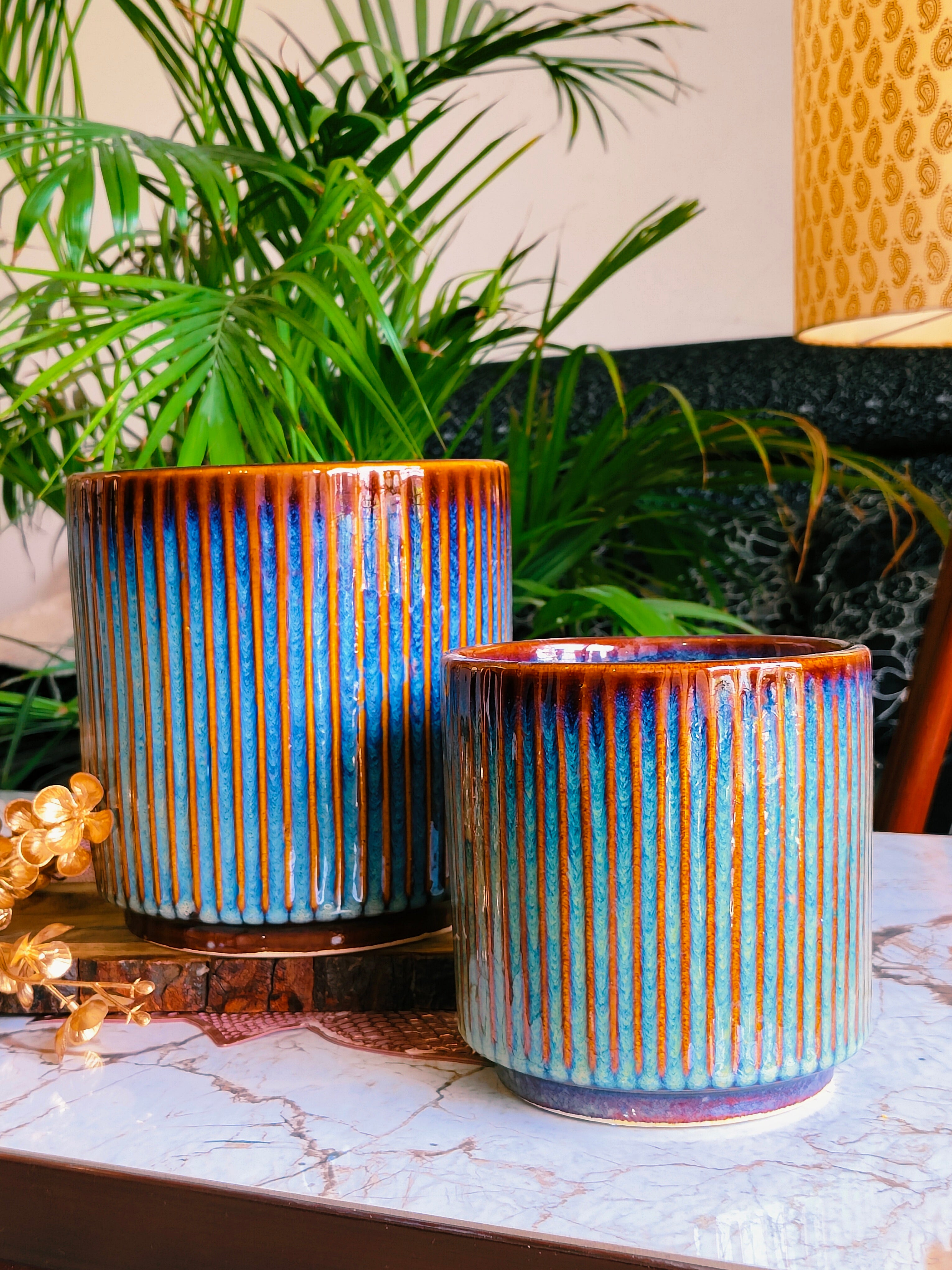 Endeavour Stylish Combo Ceramic Pots Size -7.5 inch & 5.5 Inch