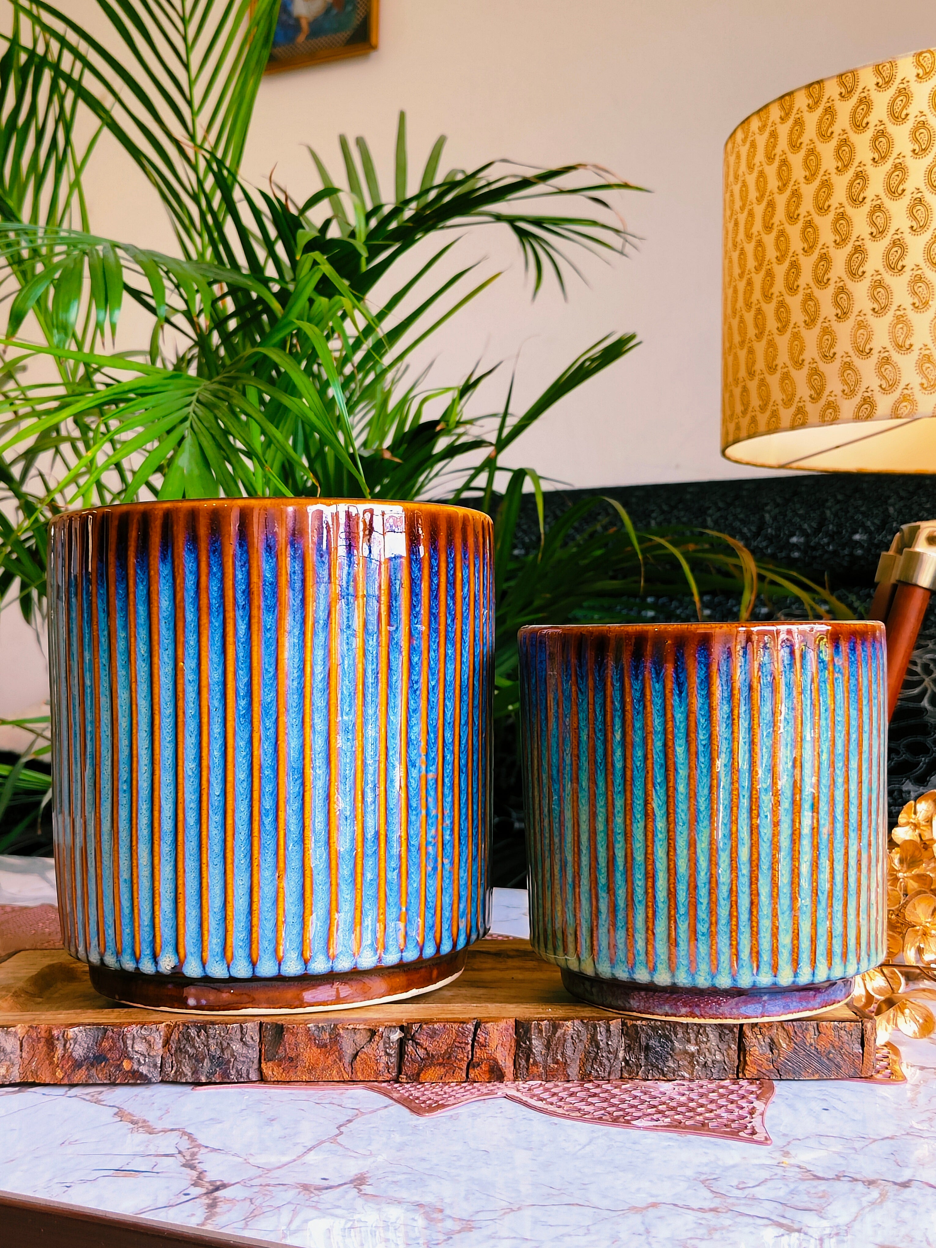 Endeavour Stylish Combo Ceramic Pots Size -7.5 inch & 5.5 Inch