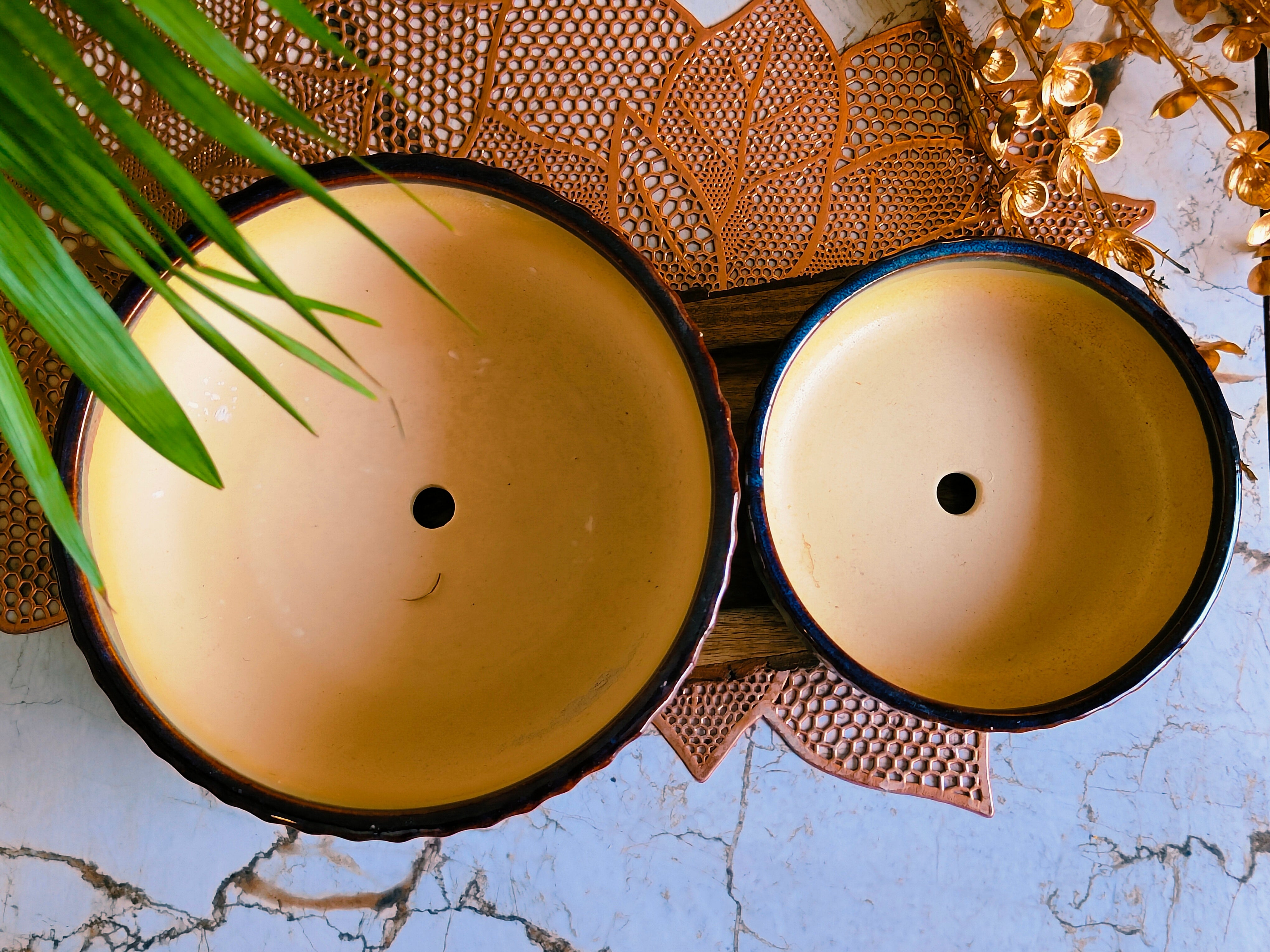 Fable Bonsai Round Shape Ceramic Pots Set of 2
