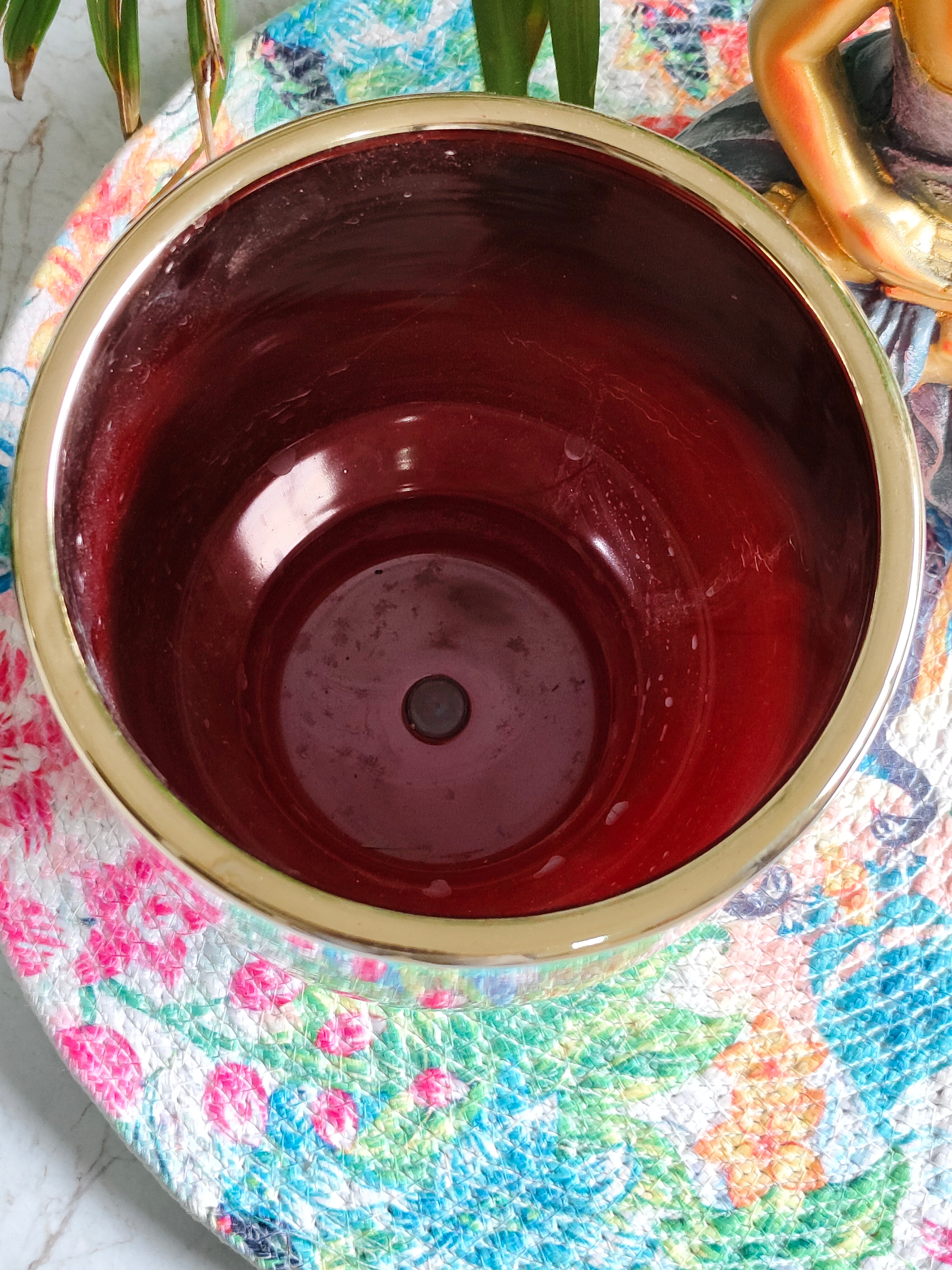 Majestic Goblet Red Teal pot (Imported Ceramic Pots)