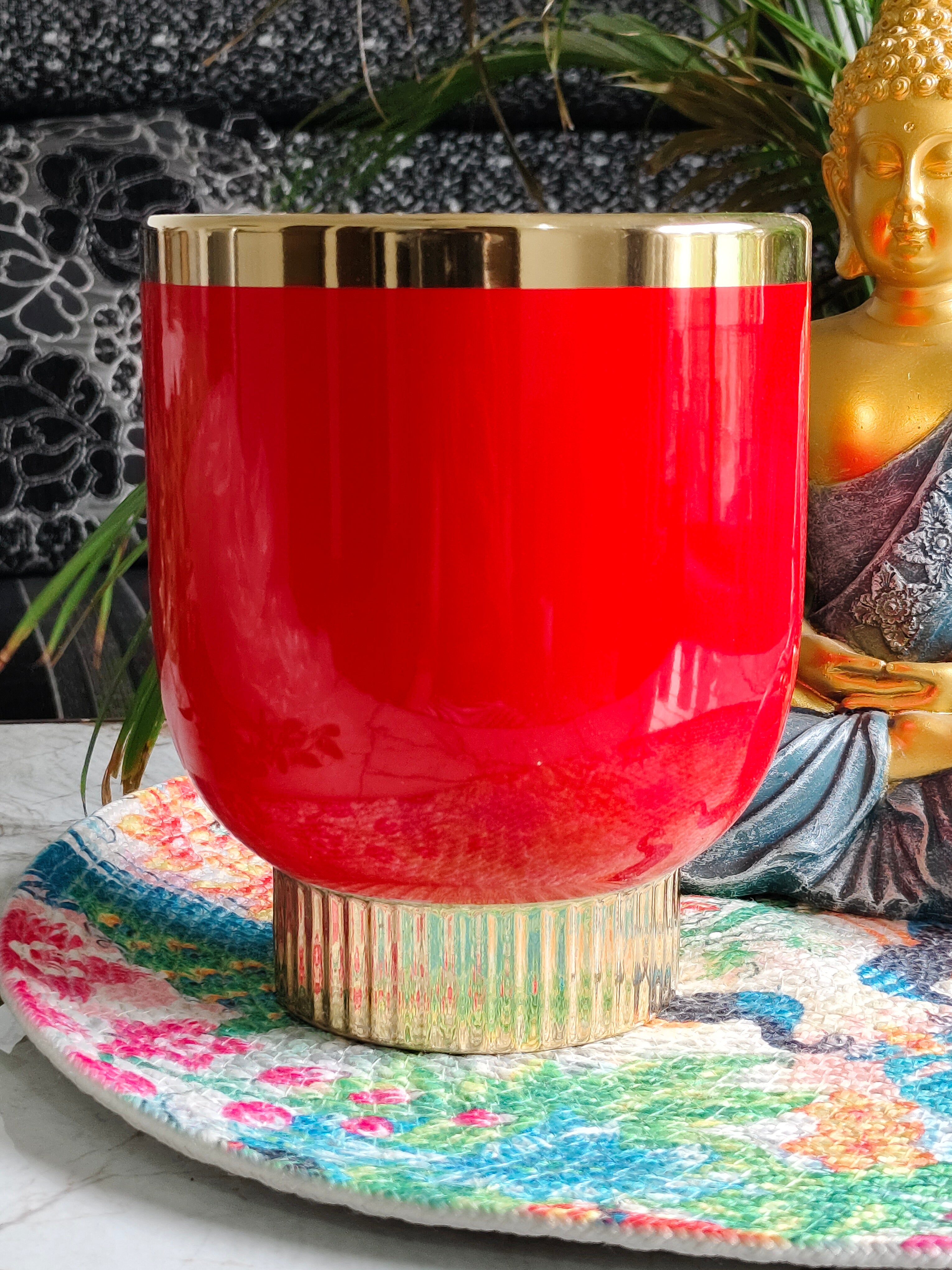 Majestic Goblet Red Teal pot (Imported Ceramic Pots)