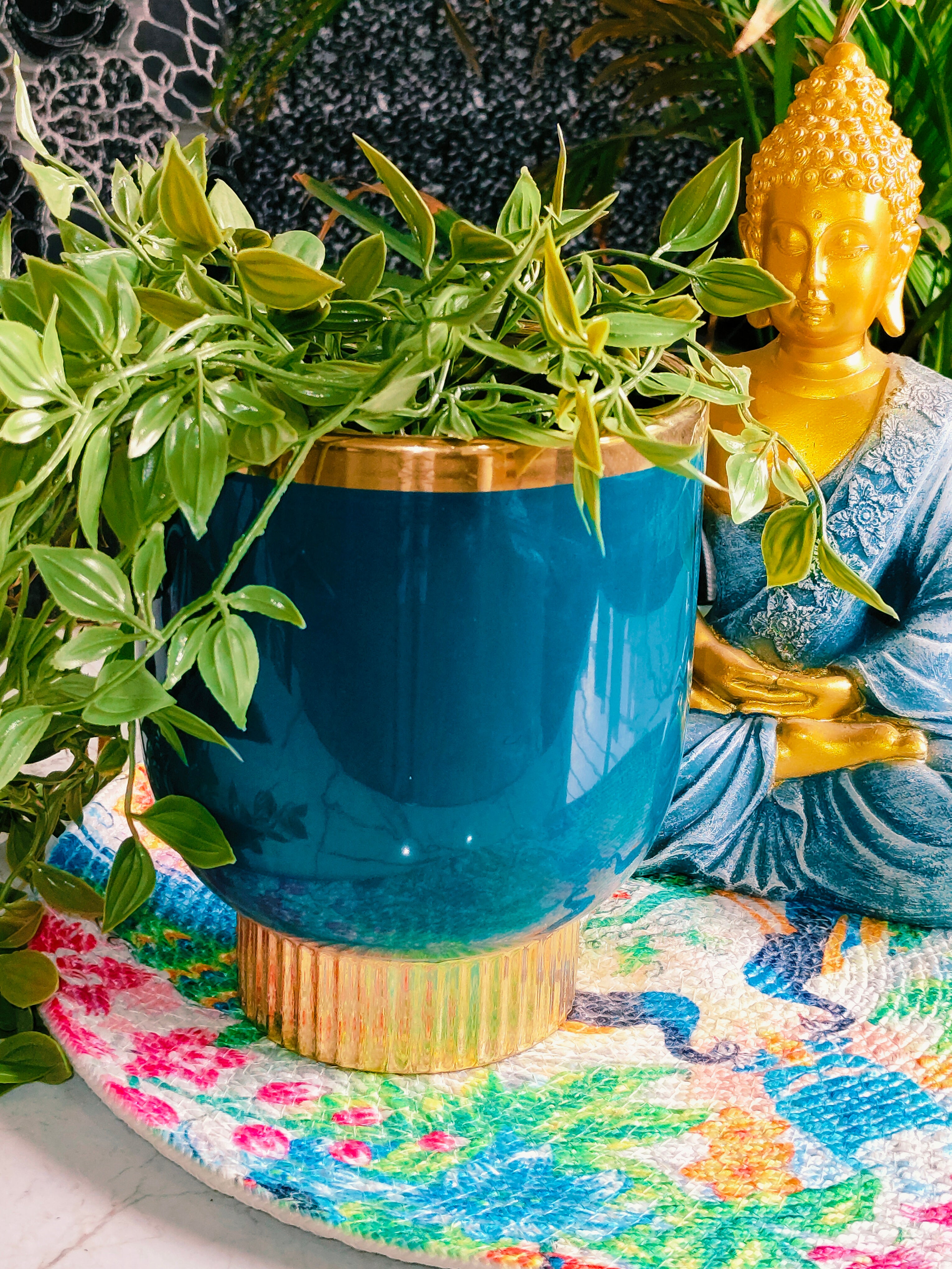 Majestic Goblet Green Teal pot (Imported Cramic Pots)