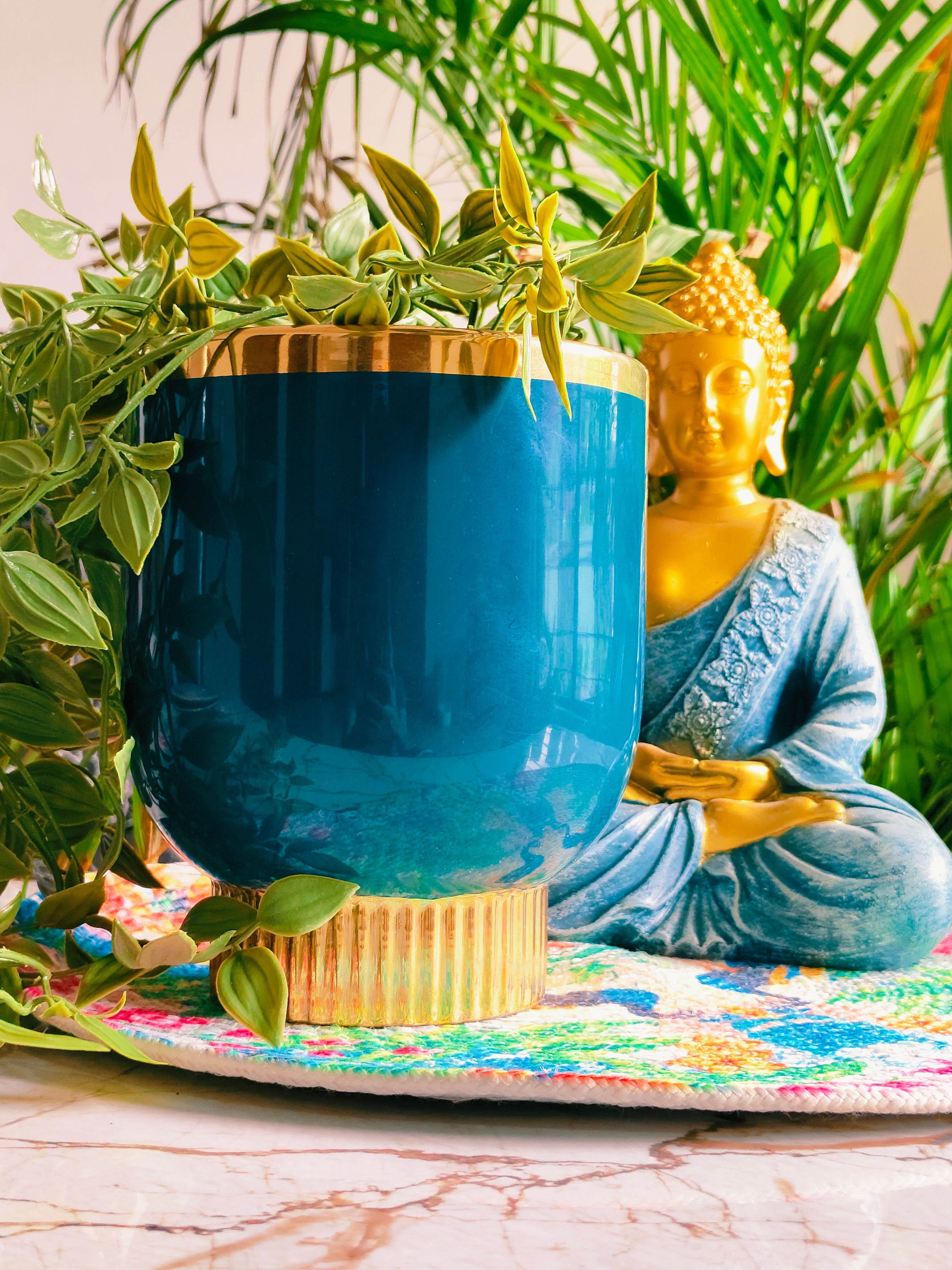 Majestic Goblet Green Teal pot (Imported Cramic Pots)