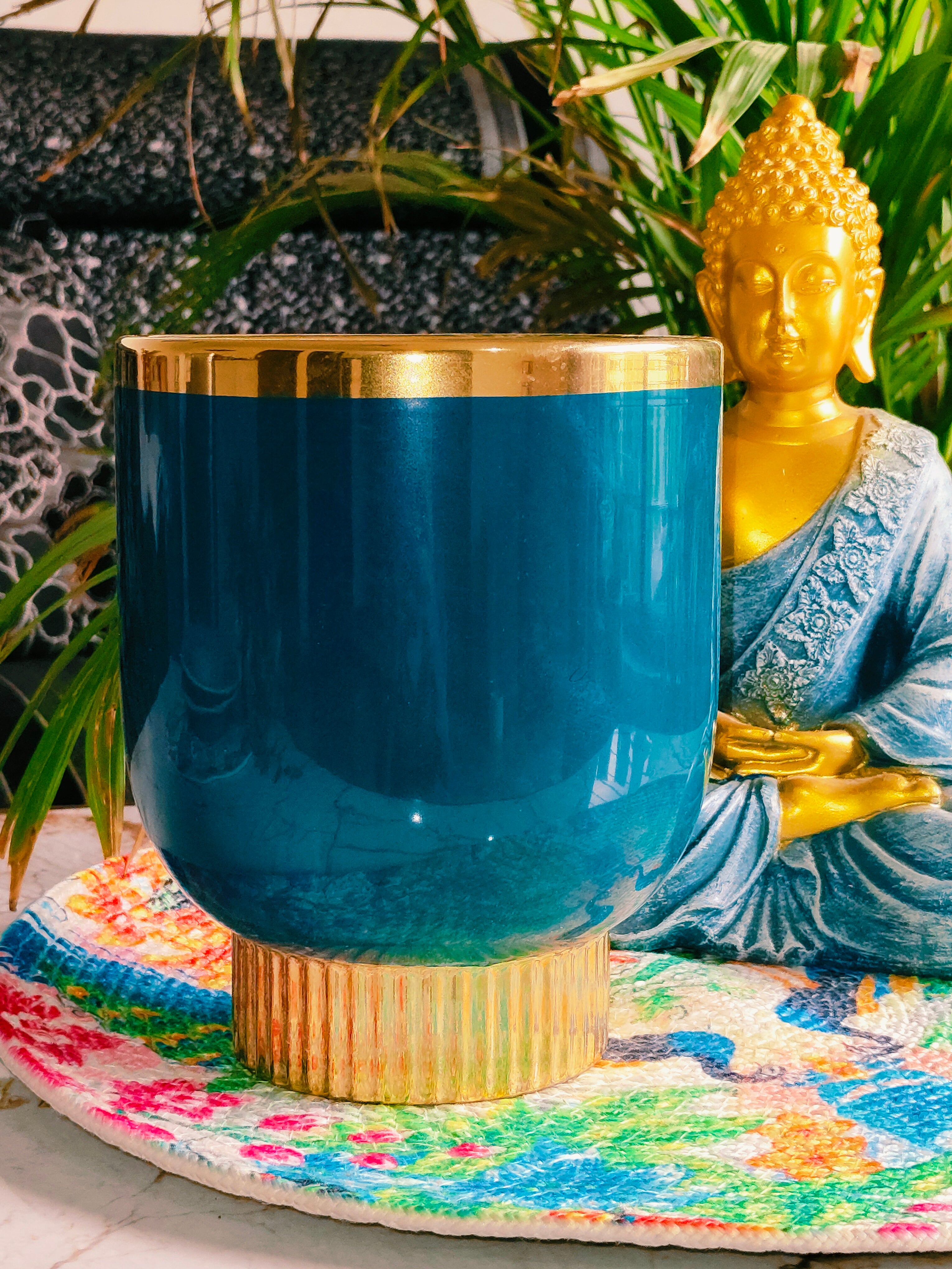 Majestic Goblet Green Teal pot (Imported Cramic Pots)