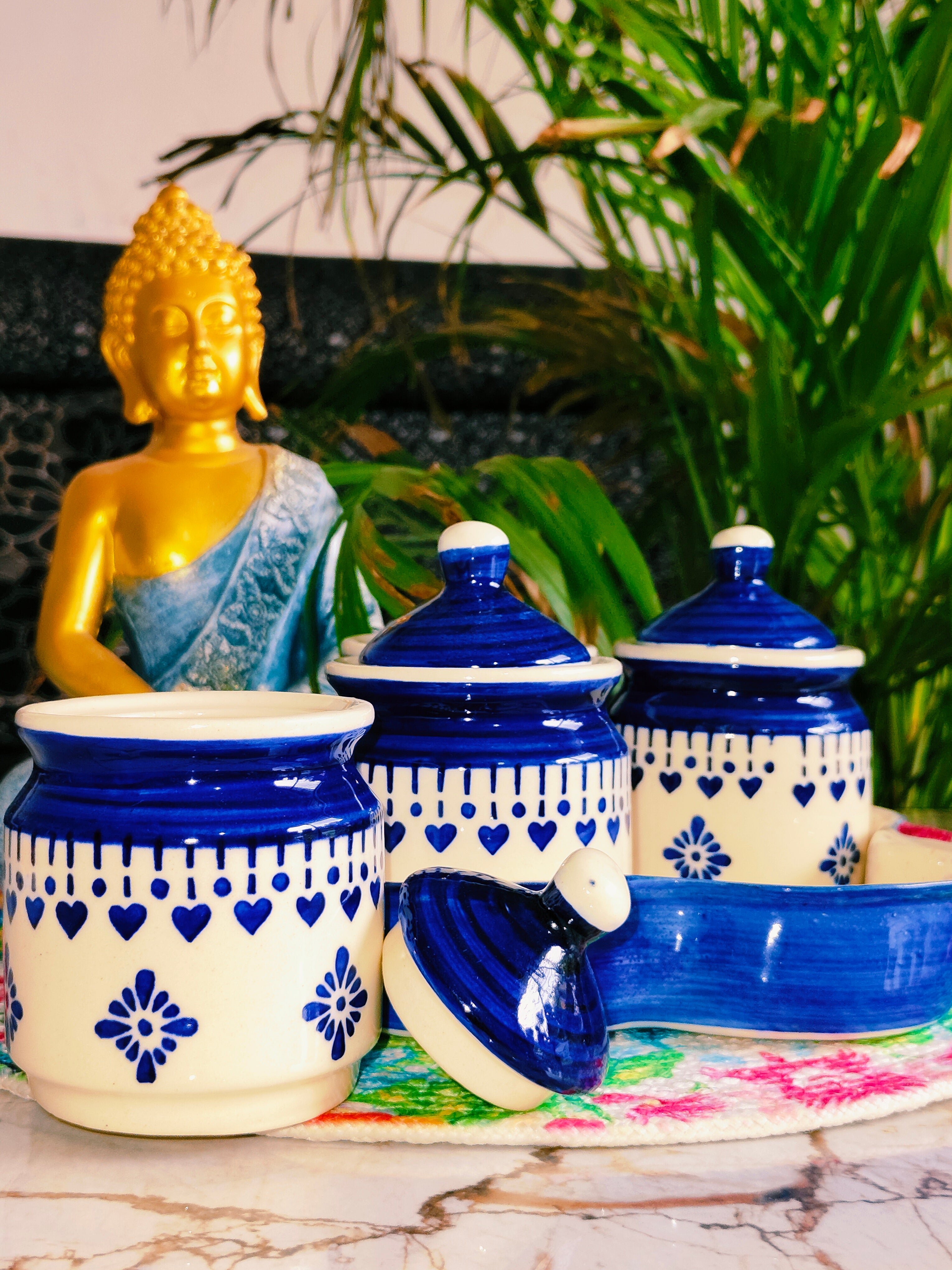Blue Shivarly Pickle set of 4