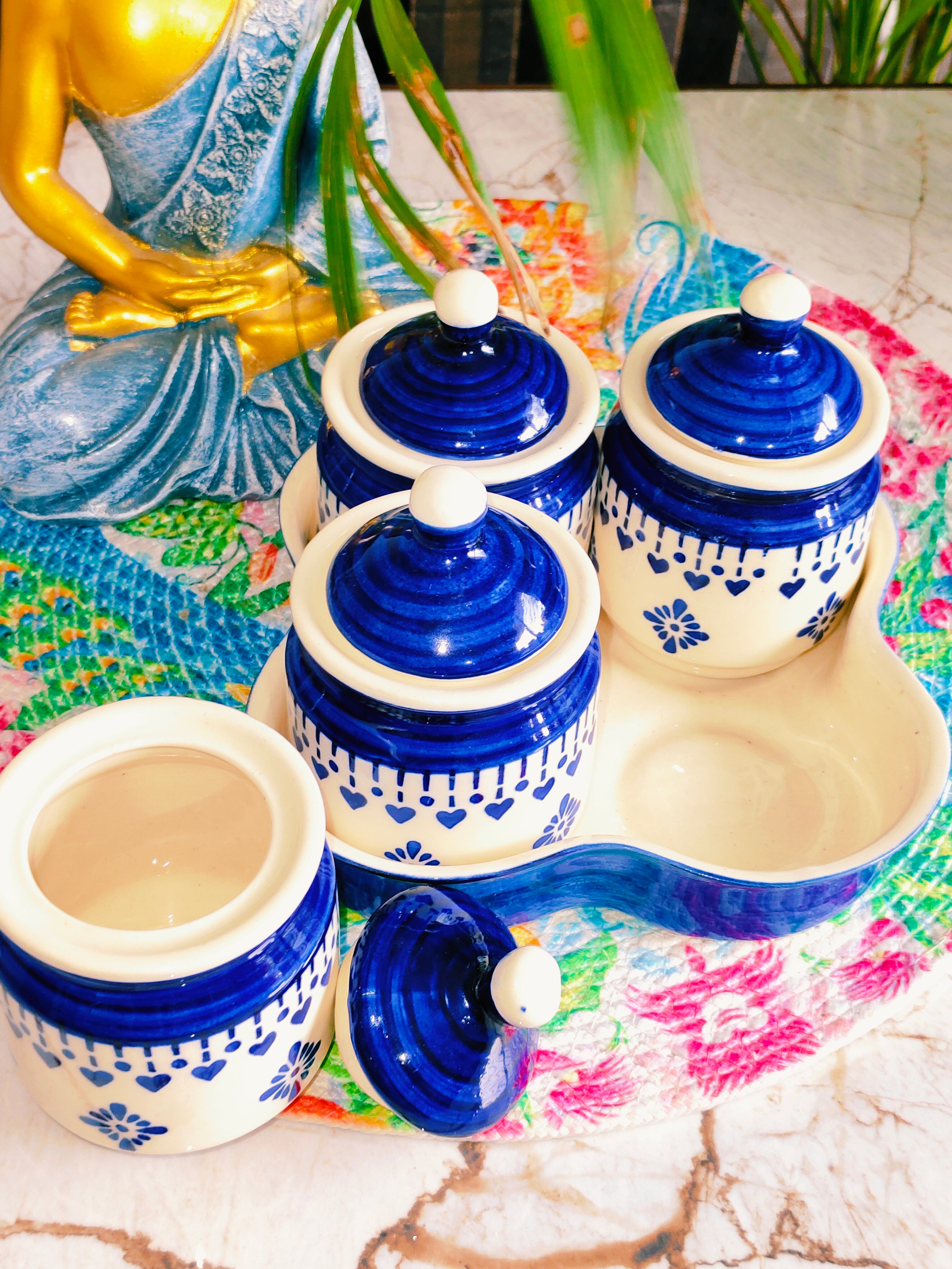 Blue Shivarly Pickle set of 4