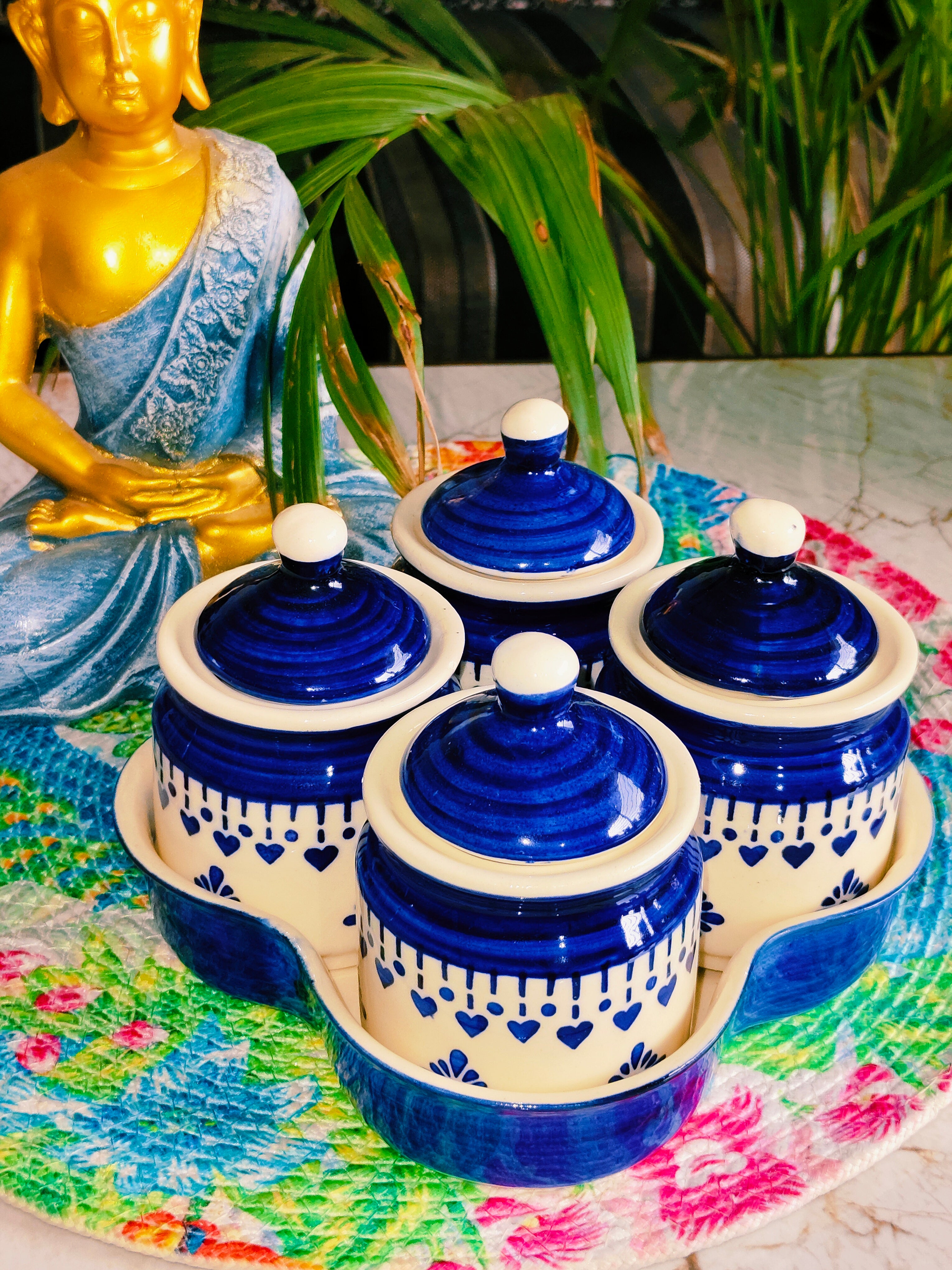 Blue Shivarly Pickle set of 4