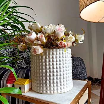 White Doted Style Planter Pots Size -10 inch