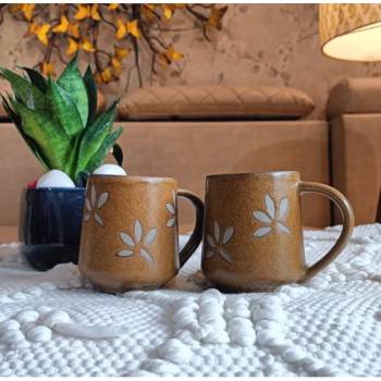 Flower Printed Coffee Mug Set of 2