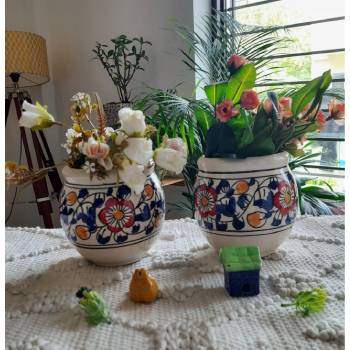 Mughal Art Style Planters Pot combo set of 2