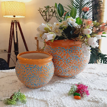 Orange Planter Pot Set of 2