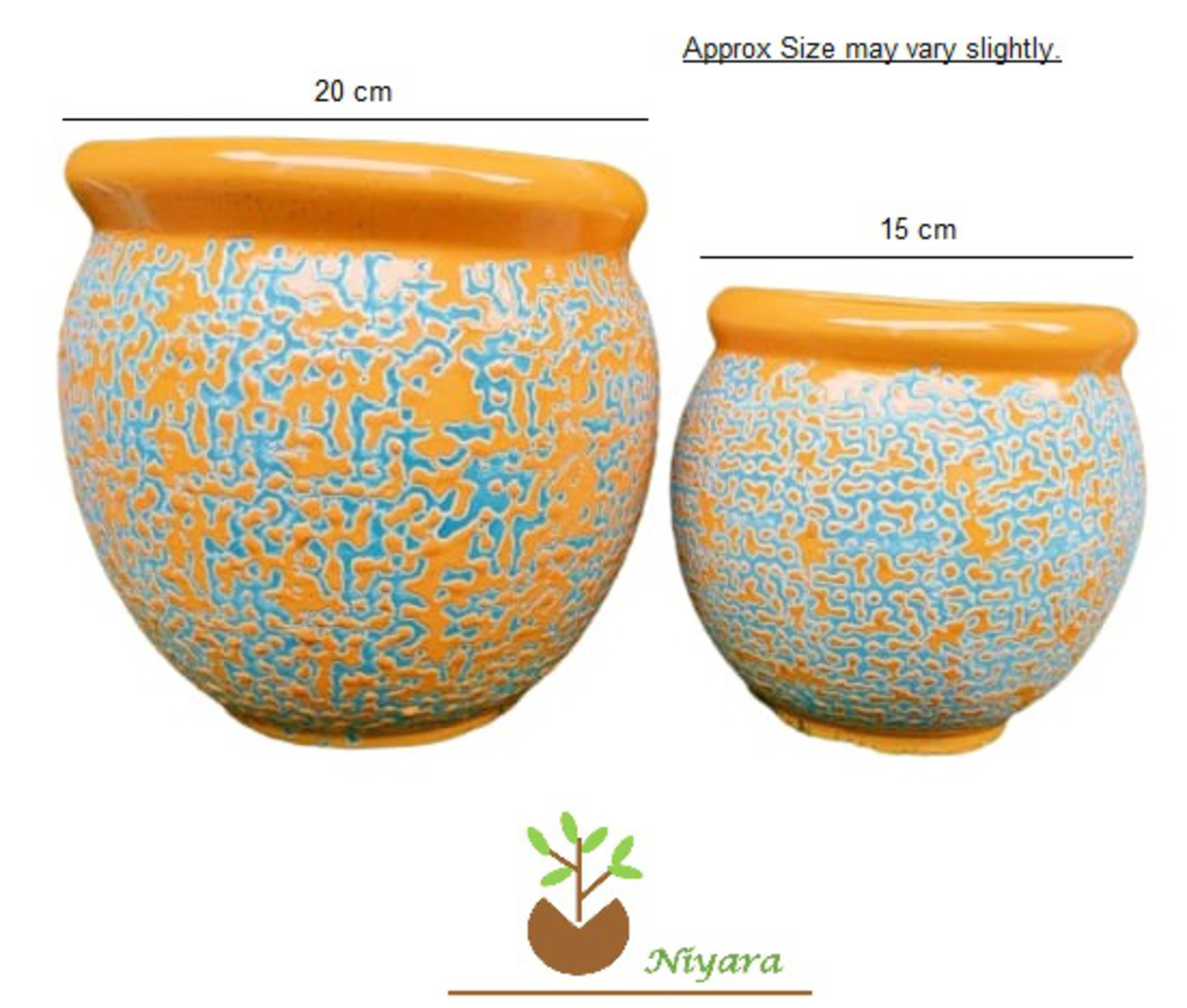 Orange Planter Pot Set of 2