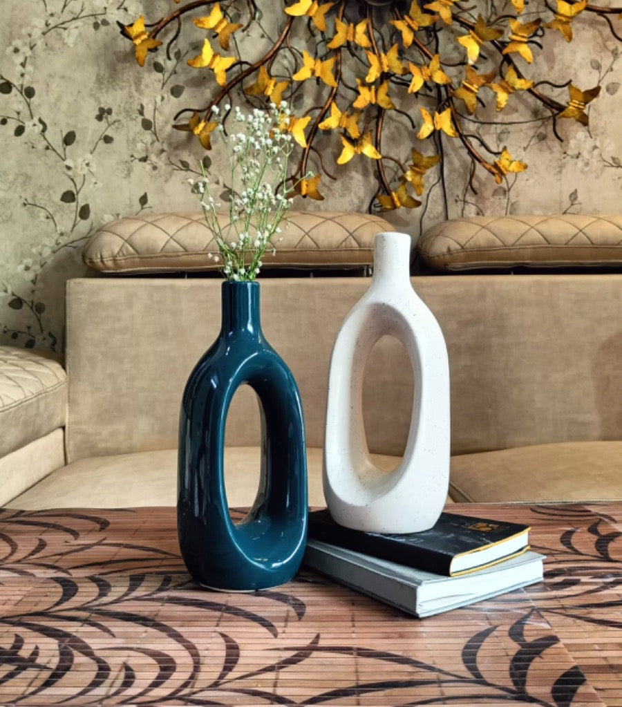 Ceramic Sculpture Vase Set of 2