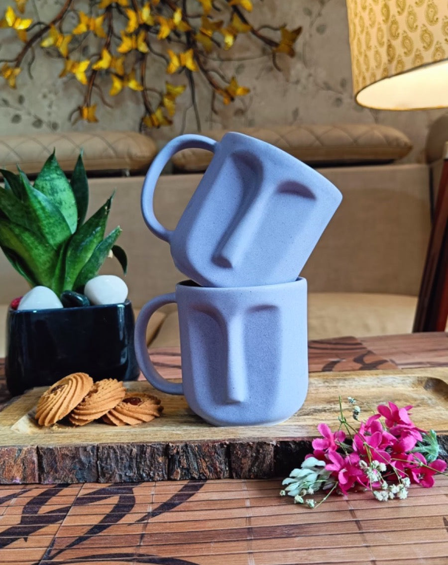 Face Shape Coffee Mug Set of 2