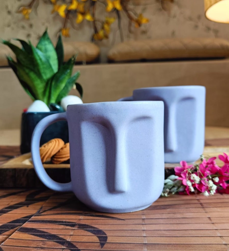 Face Shape Coffee Mug Set of 2
